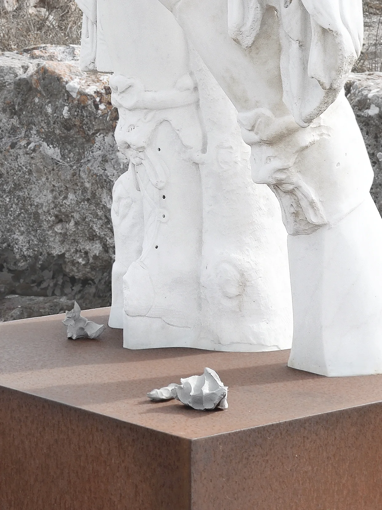 Cloud /native , Calcium carbonate compound, CNC marble replica of Roman statue