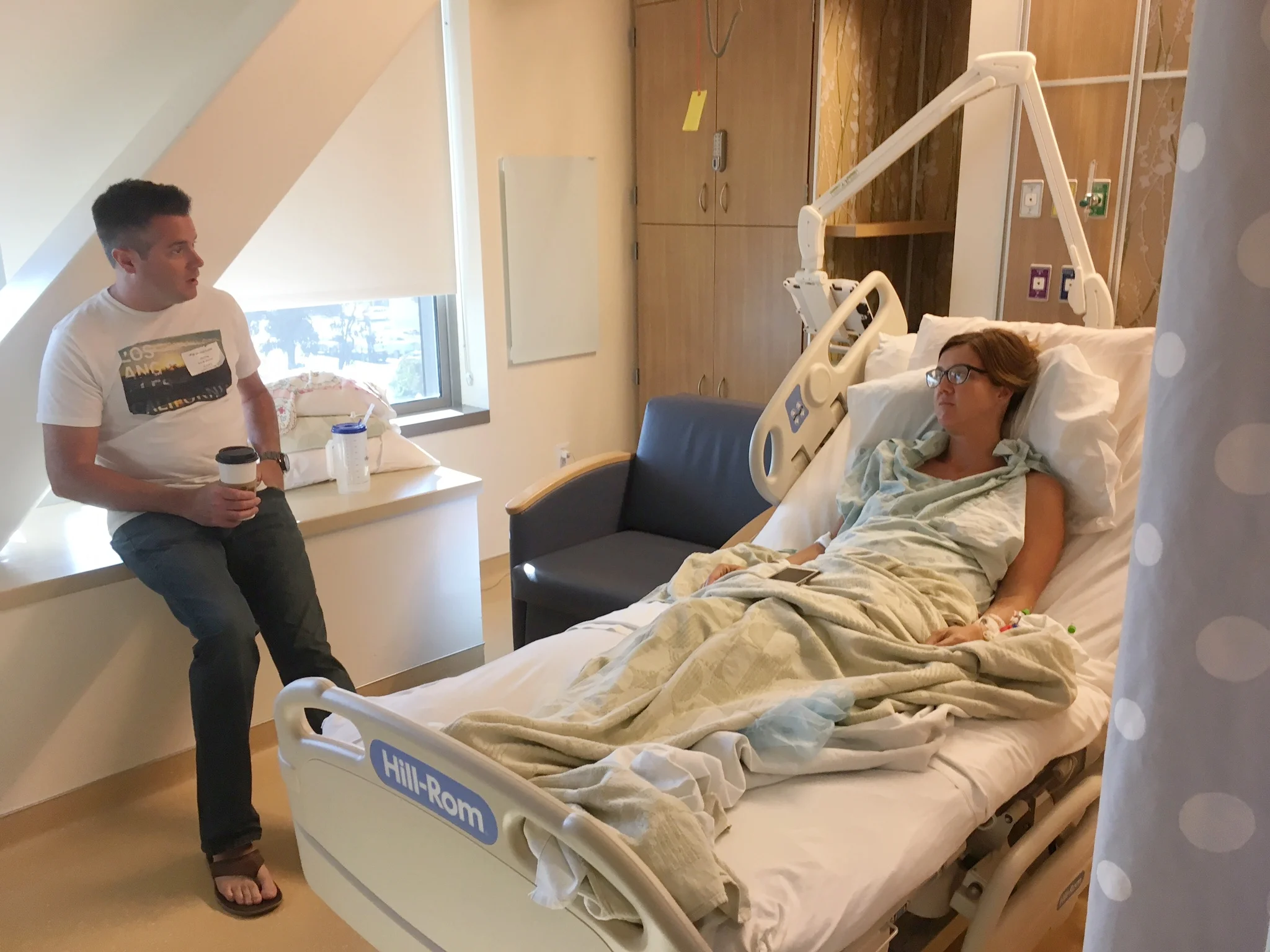 Surgery day - getting ready to be wheeled to the OR