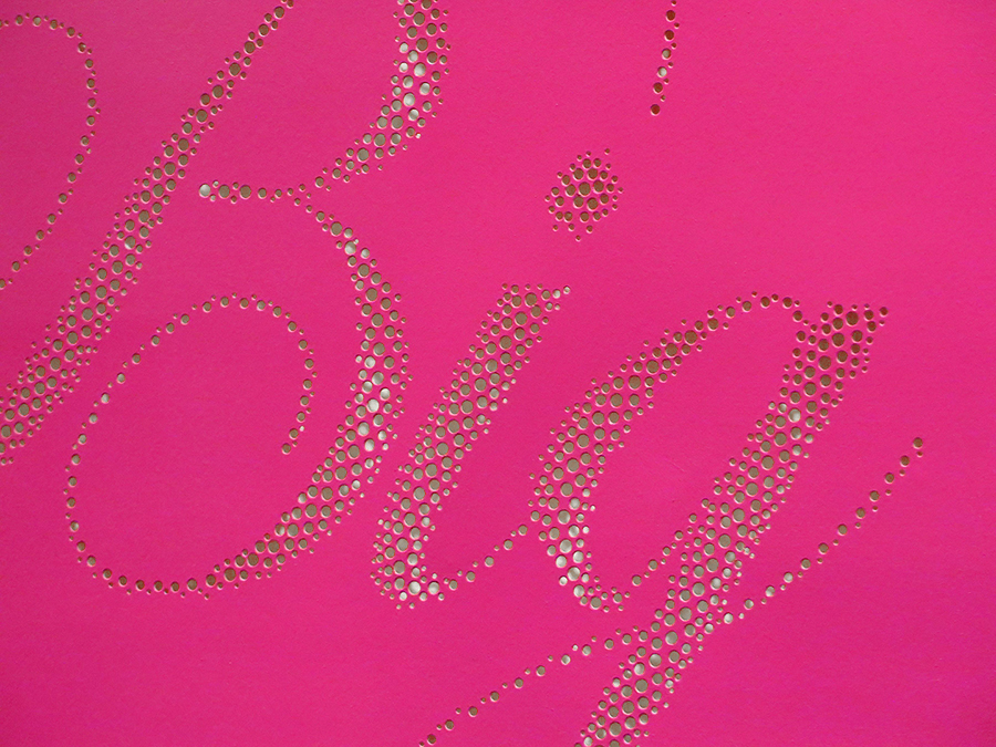detail of the hole punching, Big Mistake , hand hole-punched paper, 30" x 44", 2013