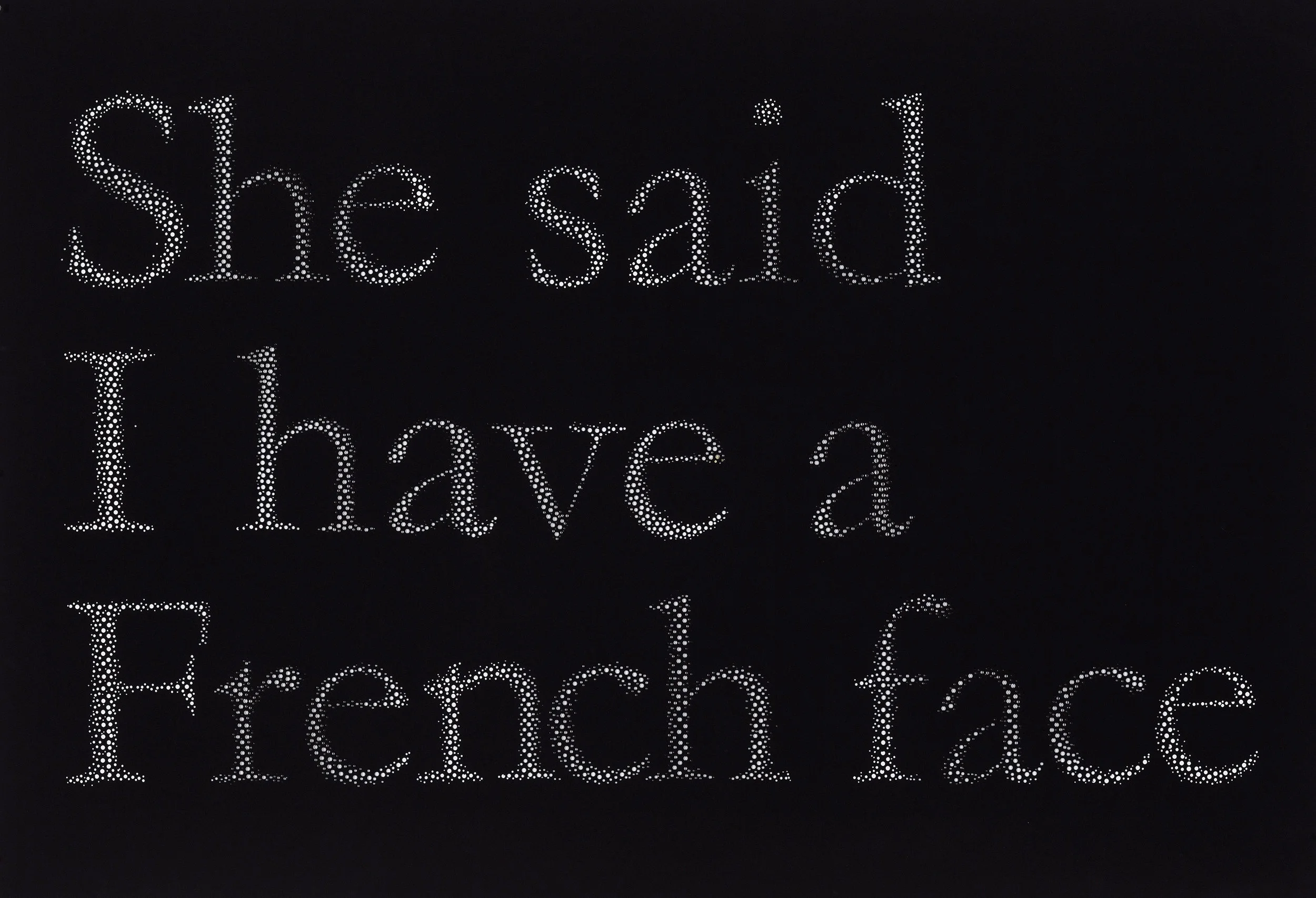 She said I have a French face , hand hole-punched paper, 30" x 44", 2013 photograph by Guy L'Heureux
