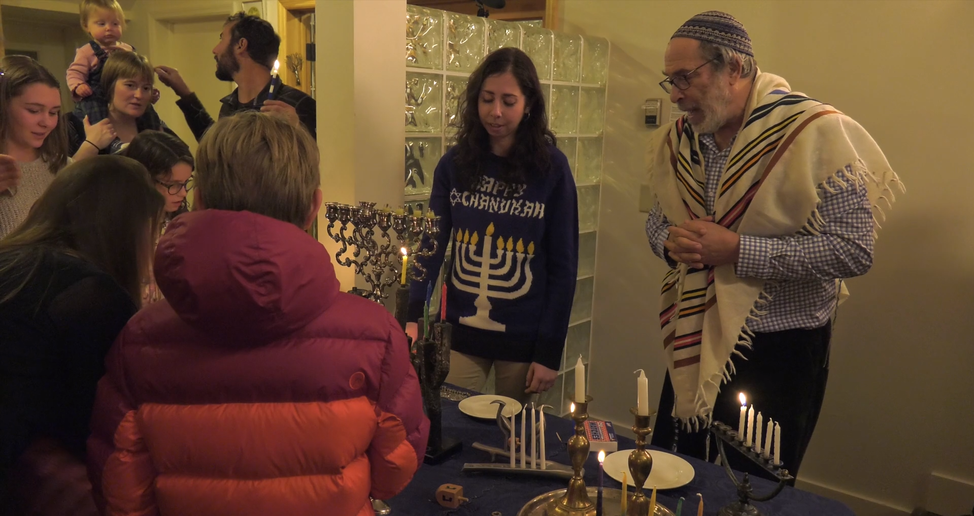 Rabbi Ed celebrates Hanukkah with his congregation