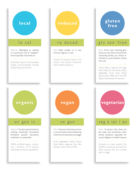 Informational signs for Pedestal Foods helped students learn more about their specialty of providing healthy food choices in schools.