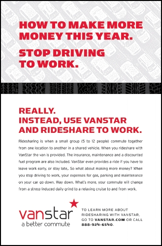 An ad targeted for workers who commute long distances.