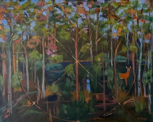 Forest circle at dusk