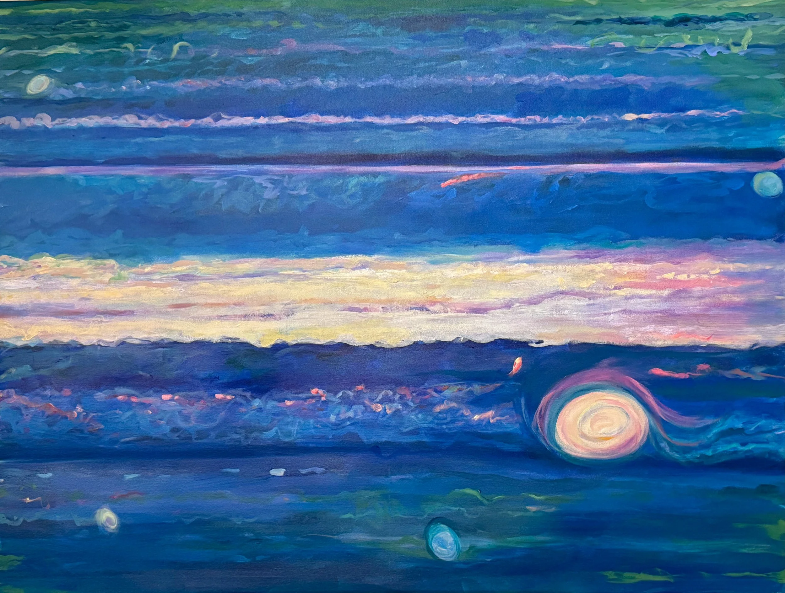 Blue Jupiter, acrylic on canvas, 48" x 36"
