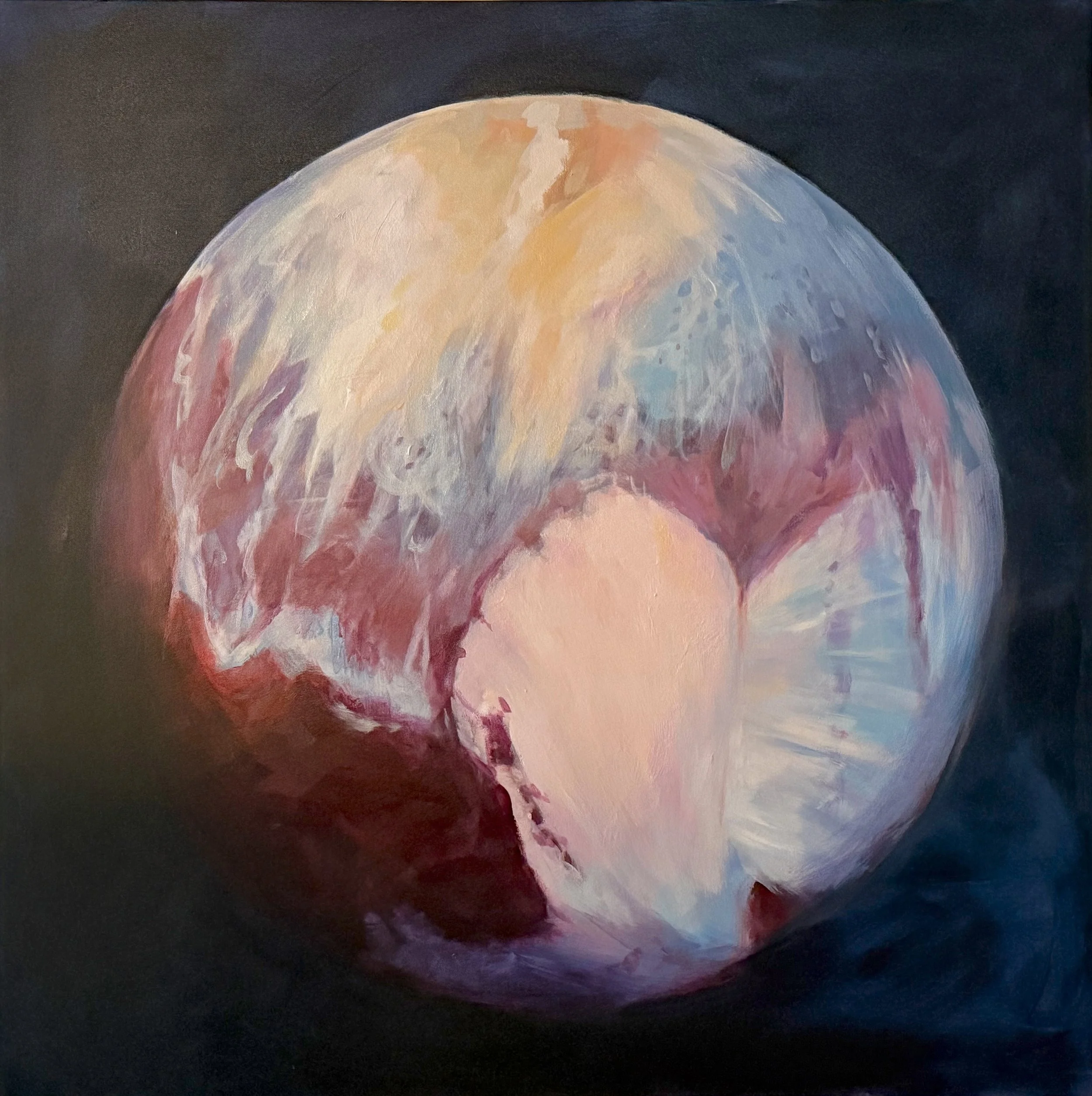 Pluto, 36" x 36", acrylic on canvas