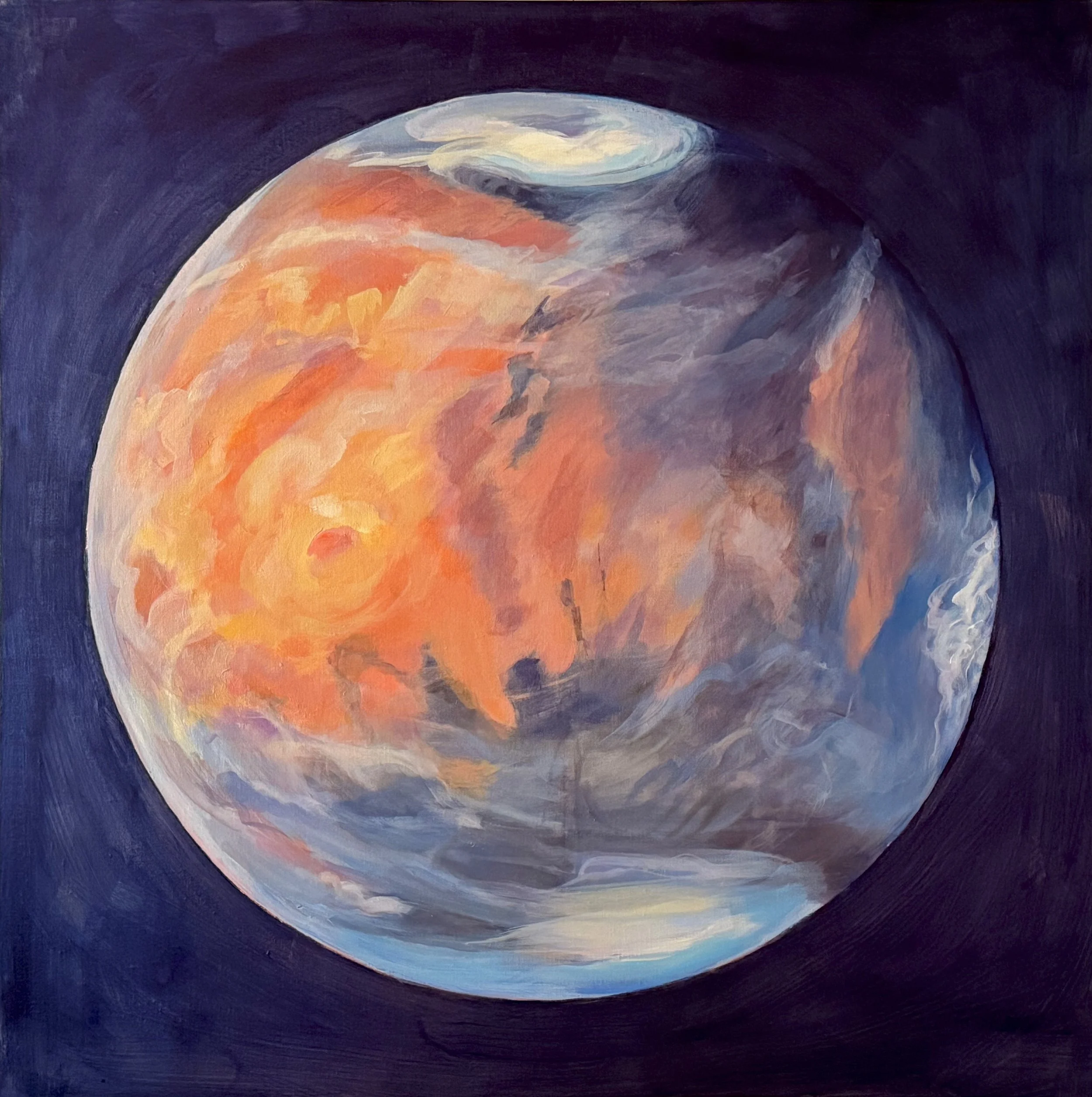 Mars storm, 36" x 36", acrylic on canvas
