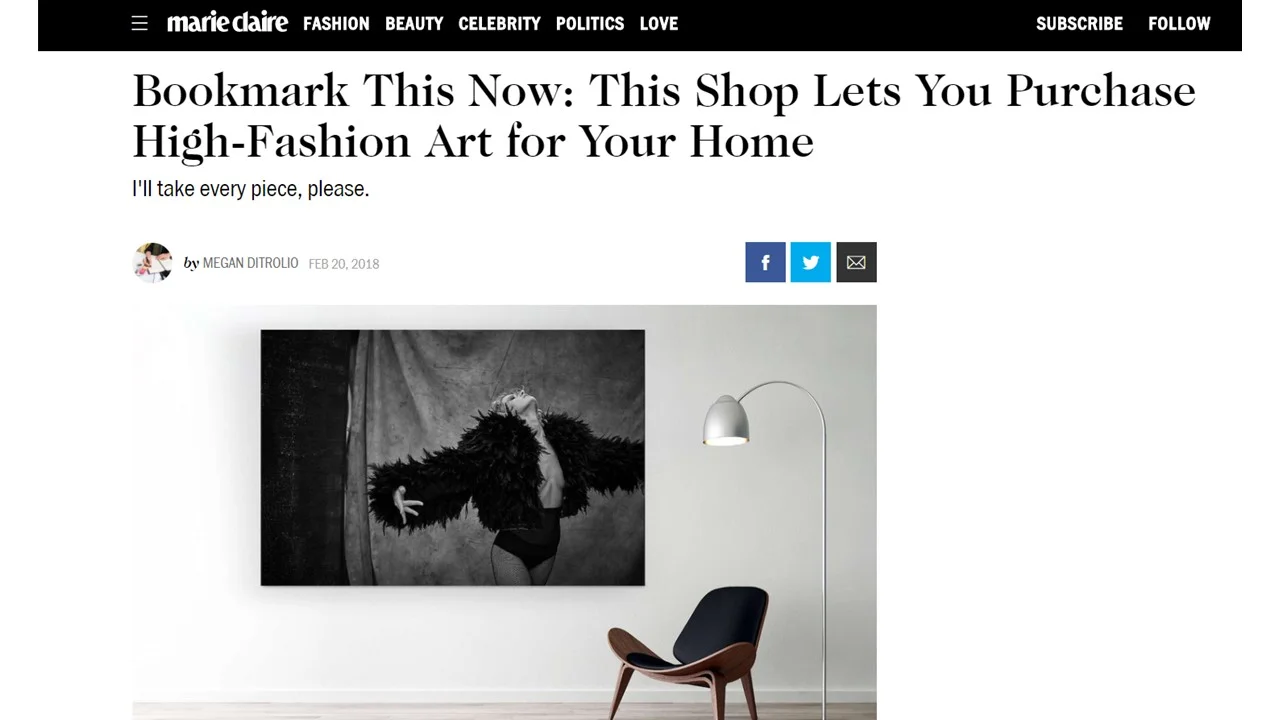 Remember your (hopefully not as awkward as mine) pre-teen years, when you cut out magazine pages, made collages, and plastered them to your bedroom wall for fashion inspiration? Well, that idea just got way, way chicer. The Selects Gallery , which launched this month, lets you purchase high-quality, exclusive wall art without ever stepping foot in a swanky downtown NYC gallery. The online shop pulls prints from the magazine archives of world-class photographers, and repurposes the images as home décor. The images are packaged in customizable frames and shipped right to your door. The online shop pulls prints from the magazine archives of world-class photographers, and repurposes the images as home décor. Continued: https://www.marieclaire.com/culture/a18370409/selects-gallery-online-store/
