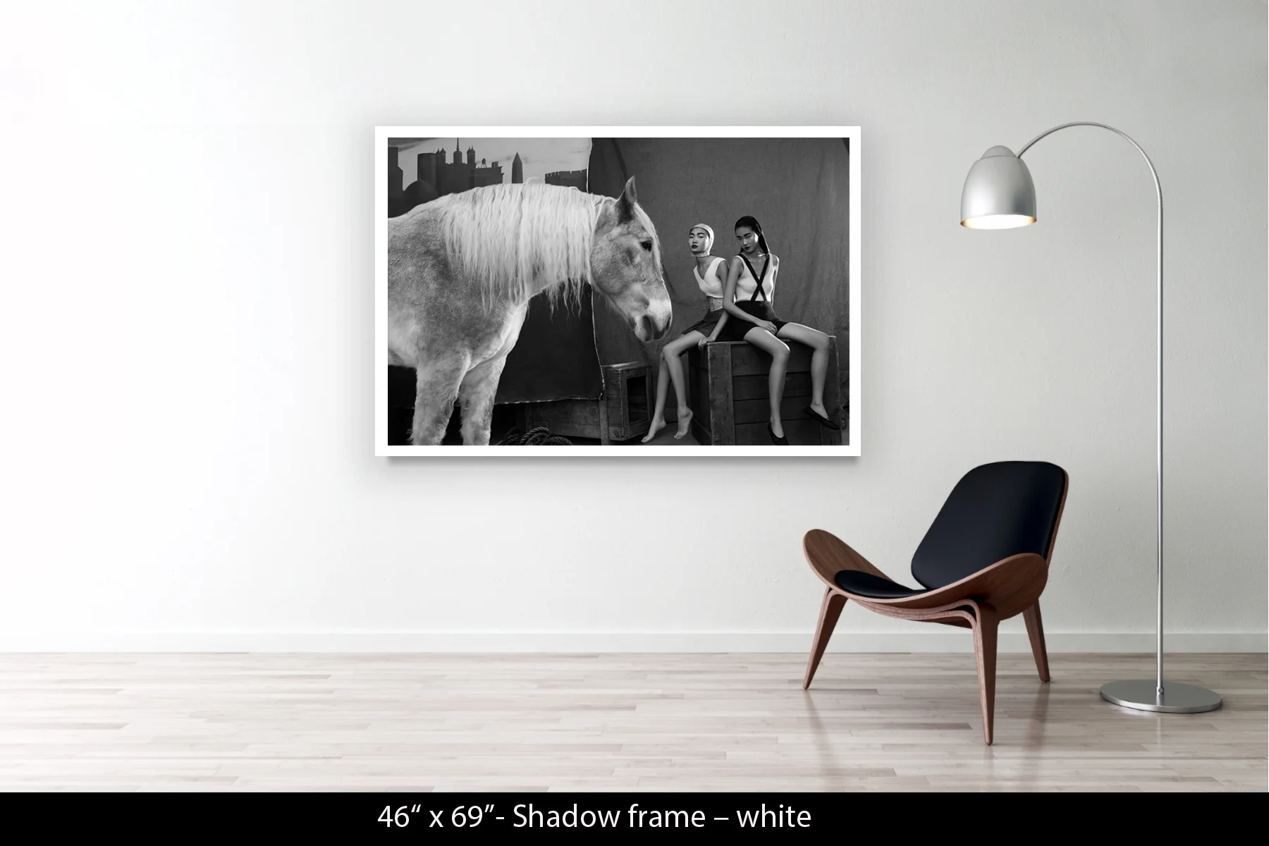 46"x69" | Shadow Frame White