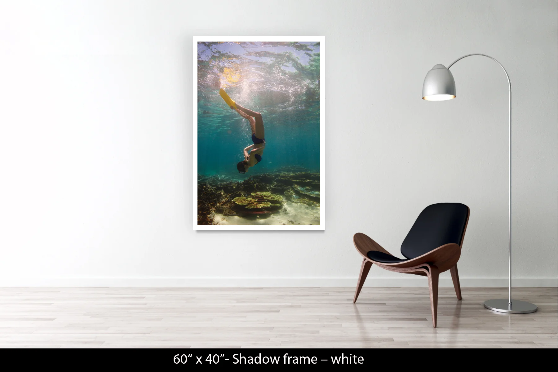 60"x40" | Shadow Frame White