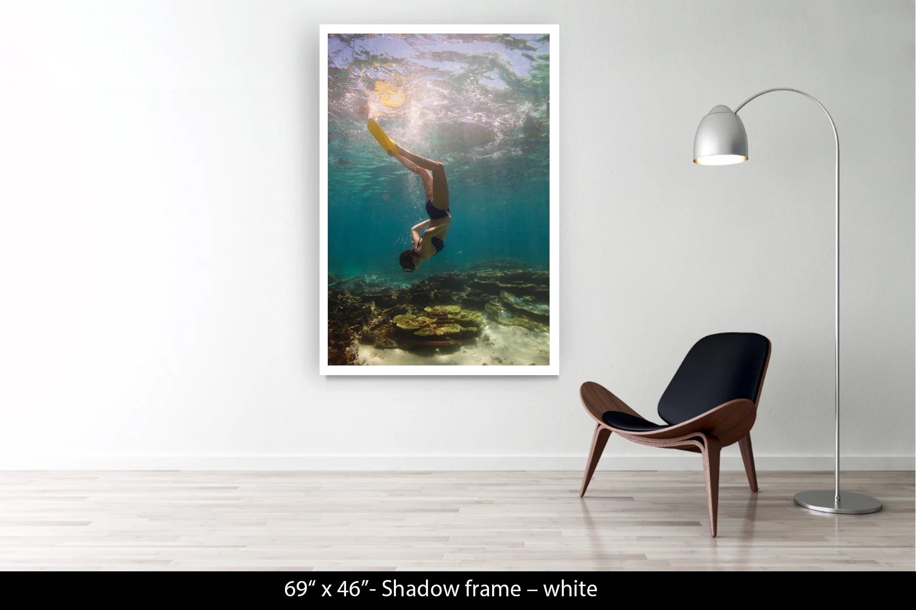 69"x46" | Shadow Frame White