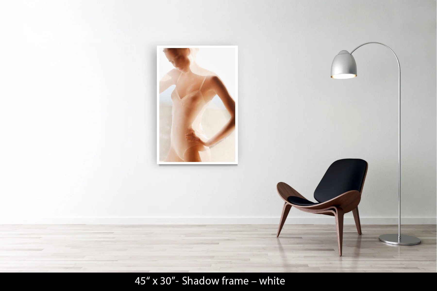 45"x30" | Shadow Frame White