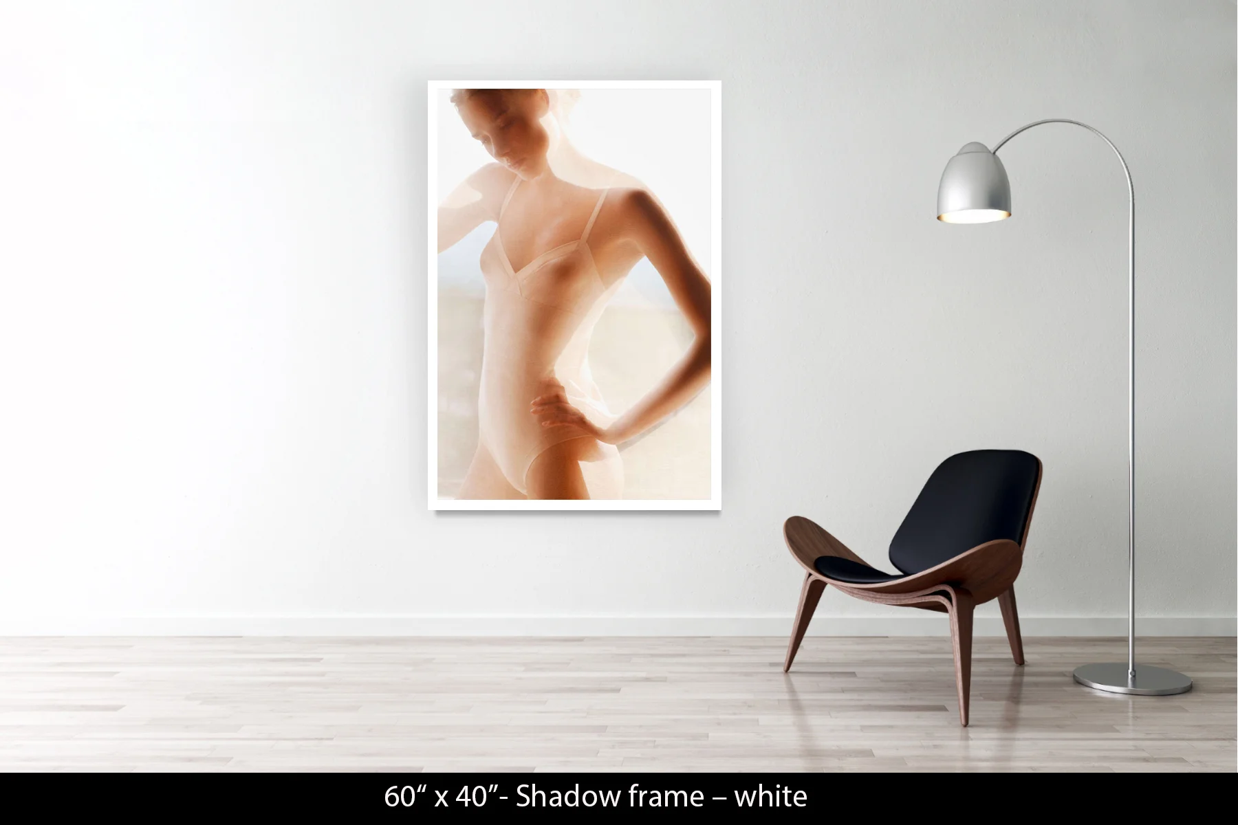 60"x40" | Shadow Frame White