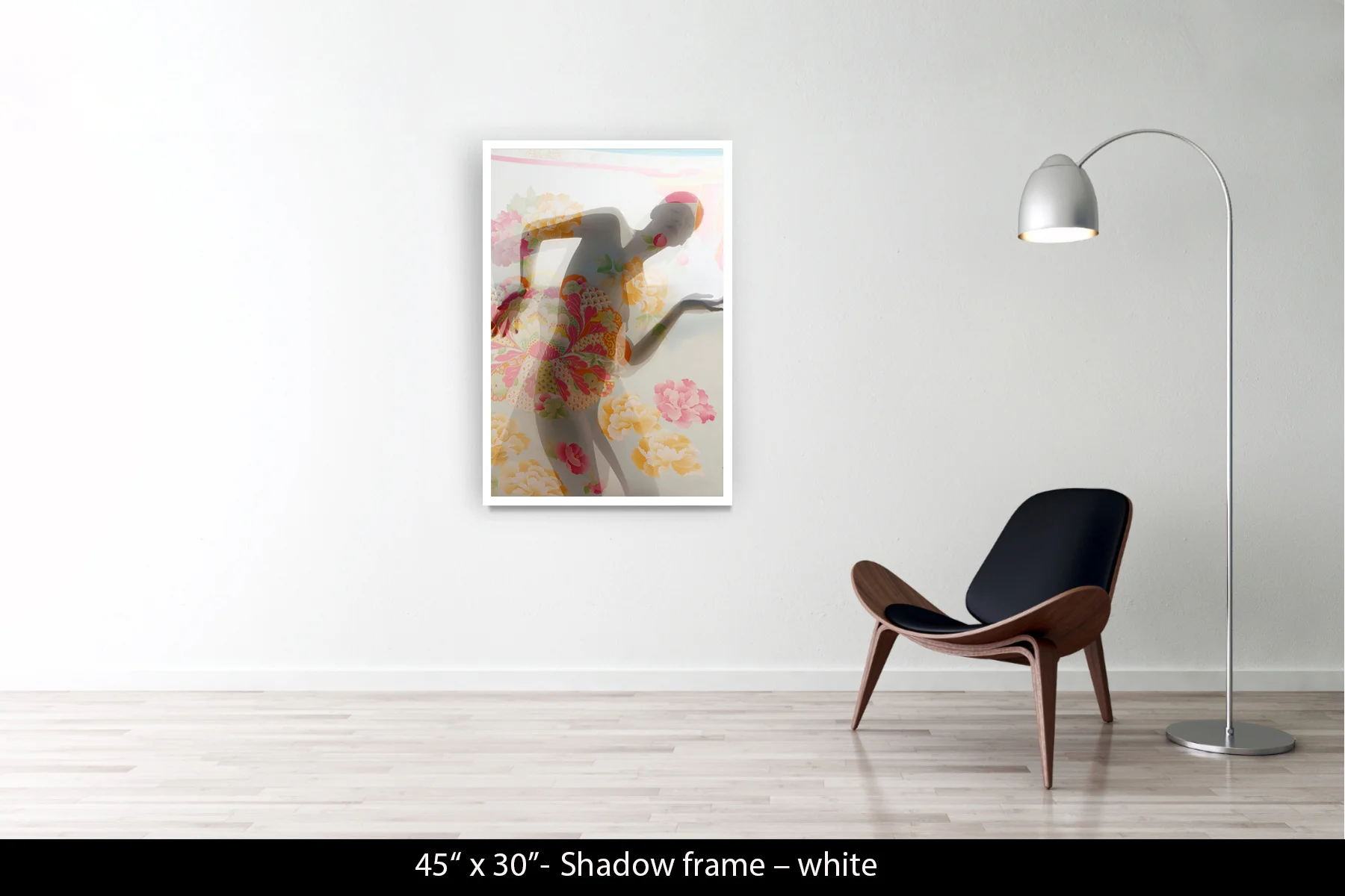 45"x30" | Shadow Frame White