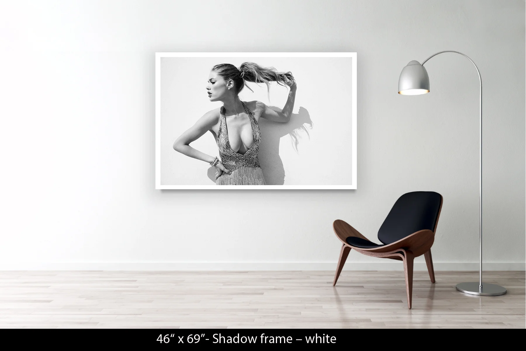 46"x69" | Shadow Frame White