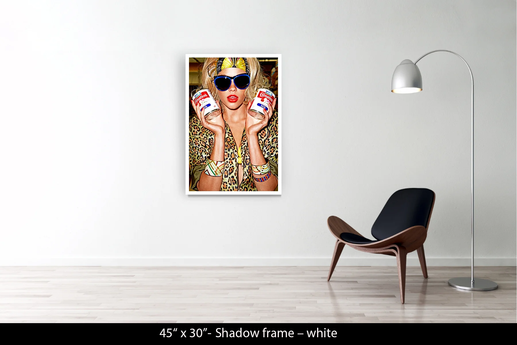 45"x30" | Shadow Frame White
