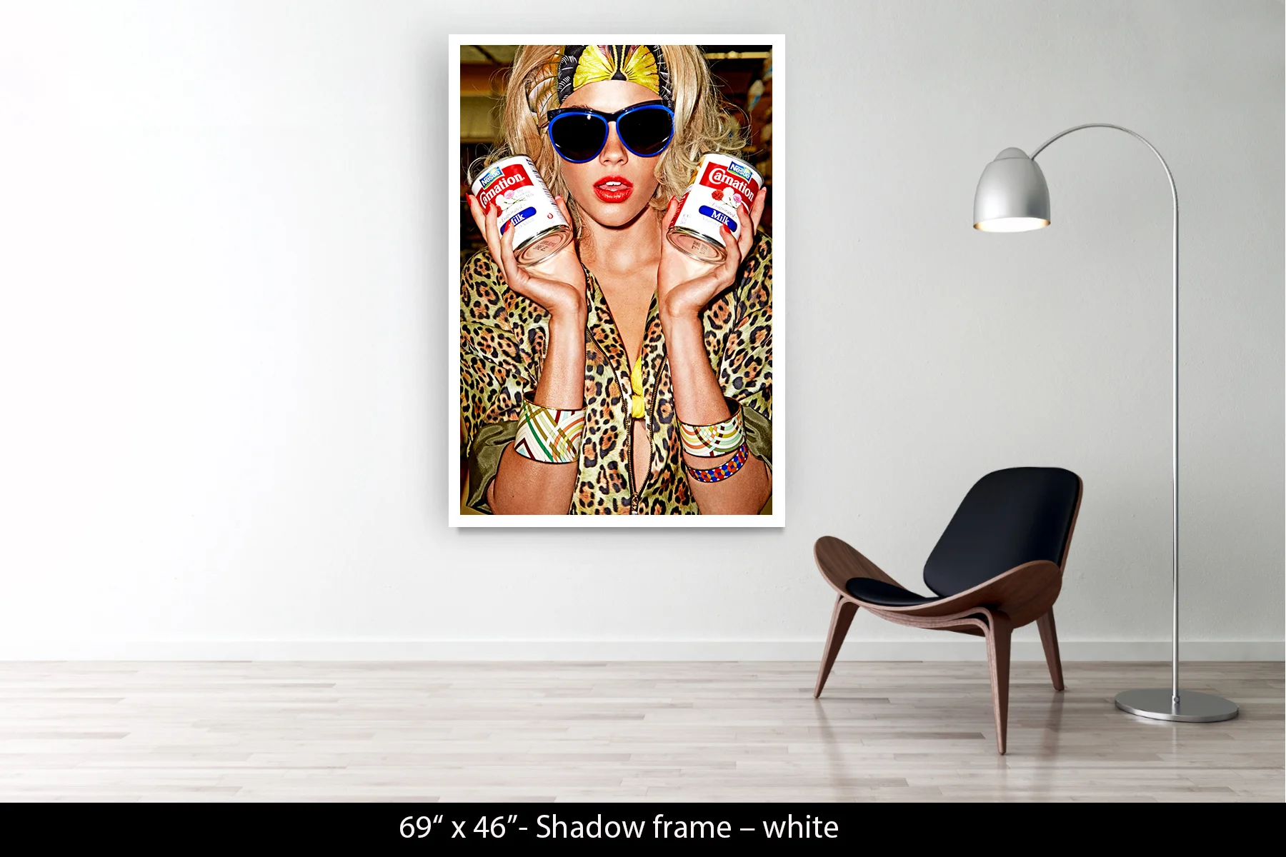 69"x46" | Shadow Frame White