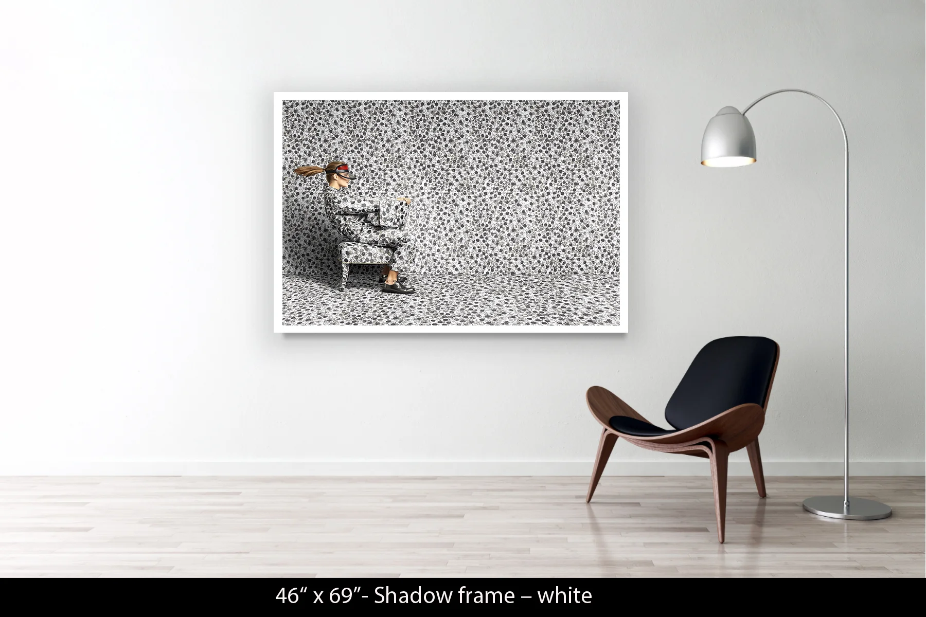 46"x69" | Shadow Frame White