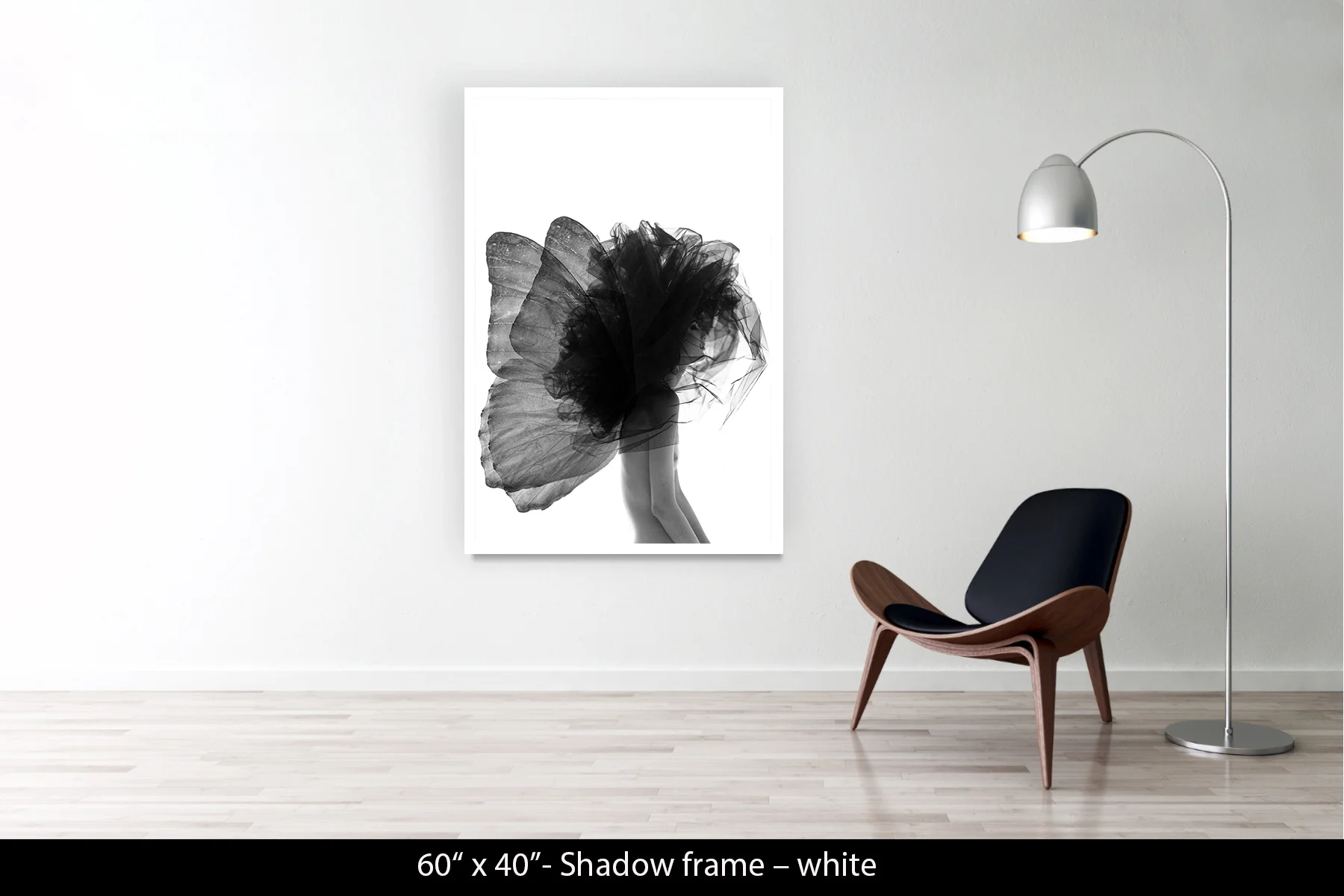 60"x40" | Shadow Frame White