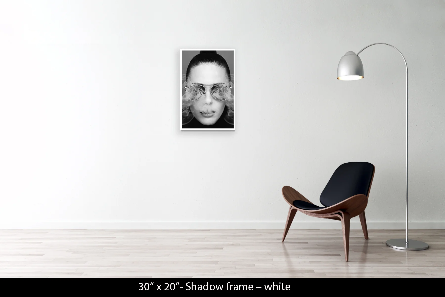 30"x20" | Shadow Frame White