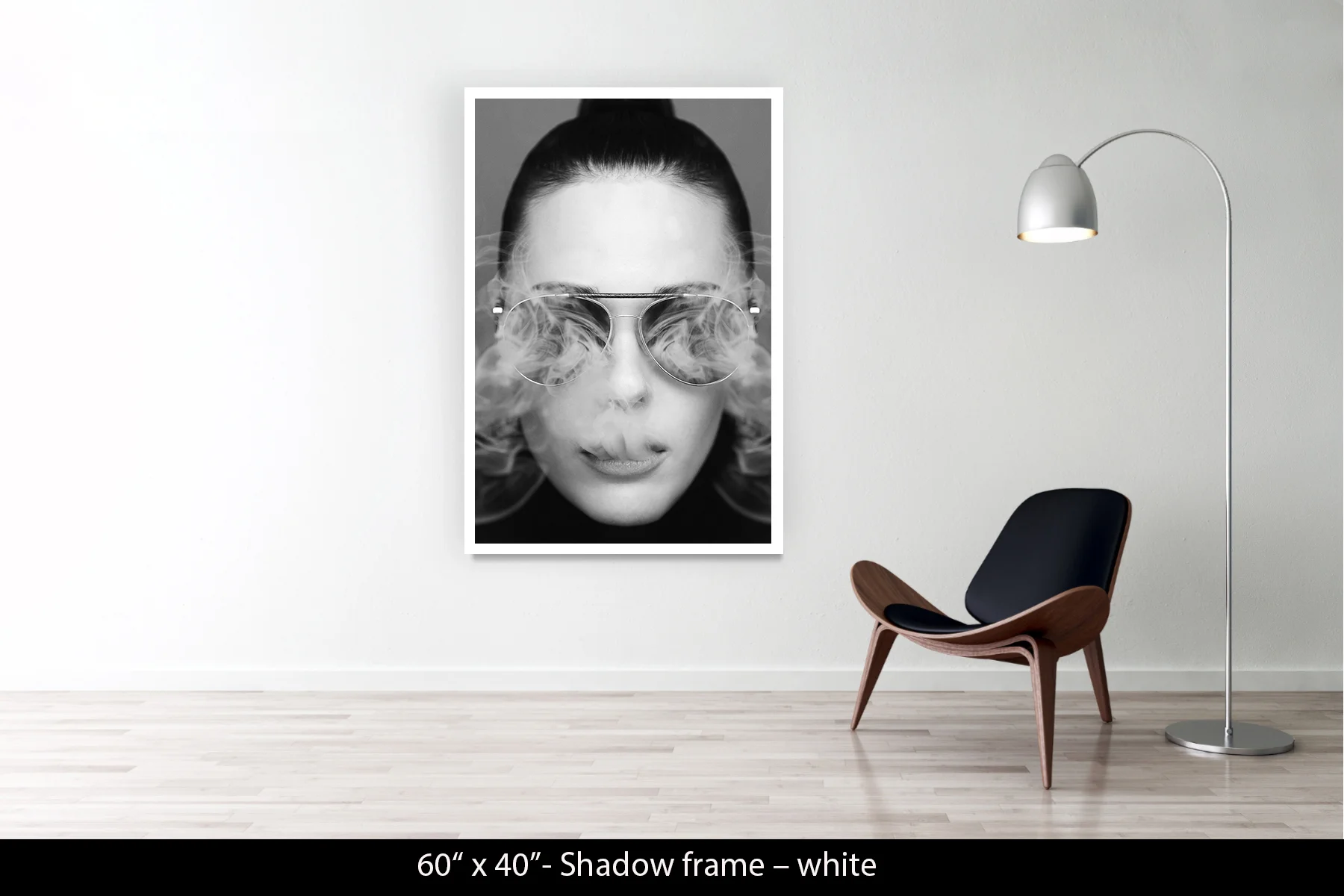 60"x40" | Shadow Frame White