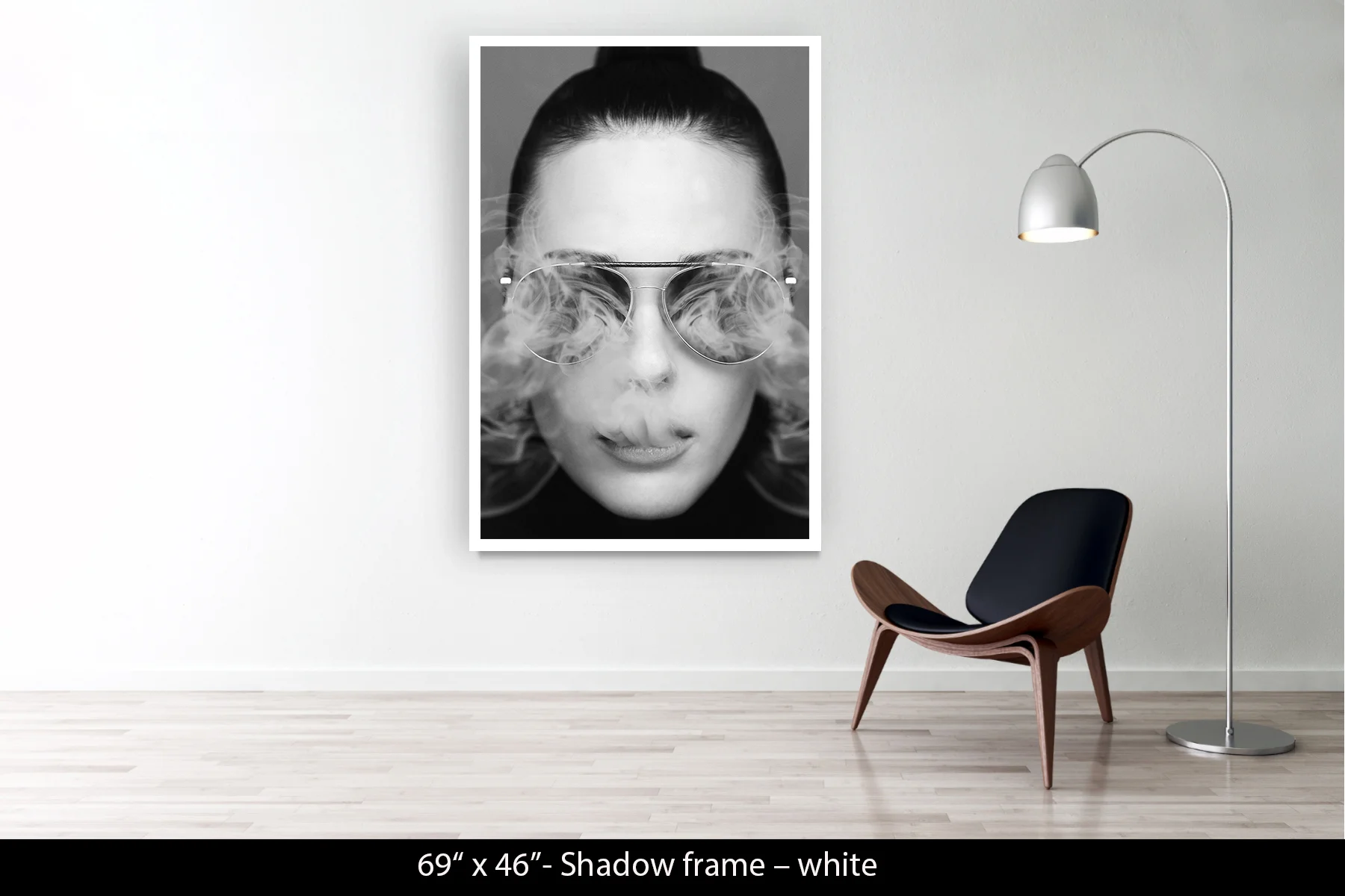 69"x46" | Shadow Frame White