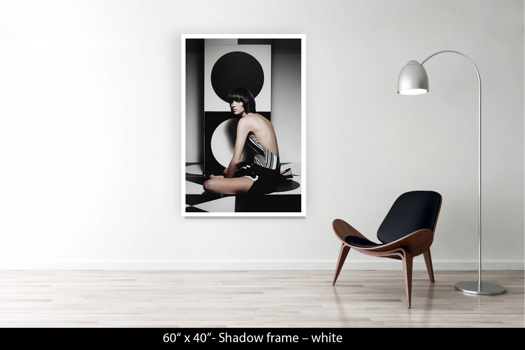 60"x40" | Shadow Frame White