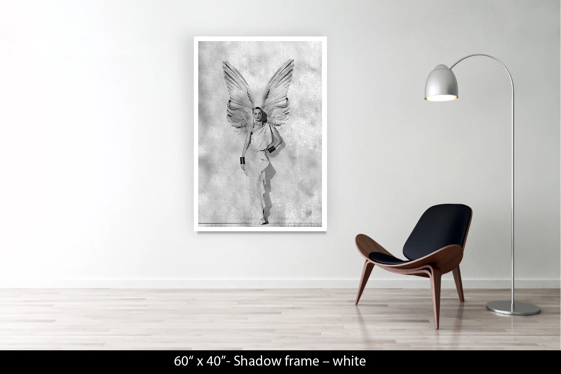 60"x40" | Shadow Frame White