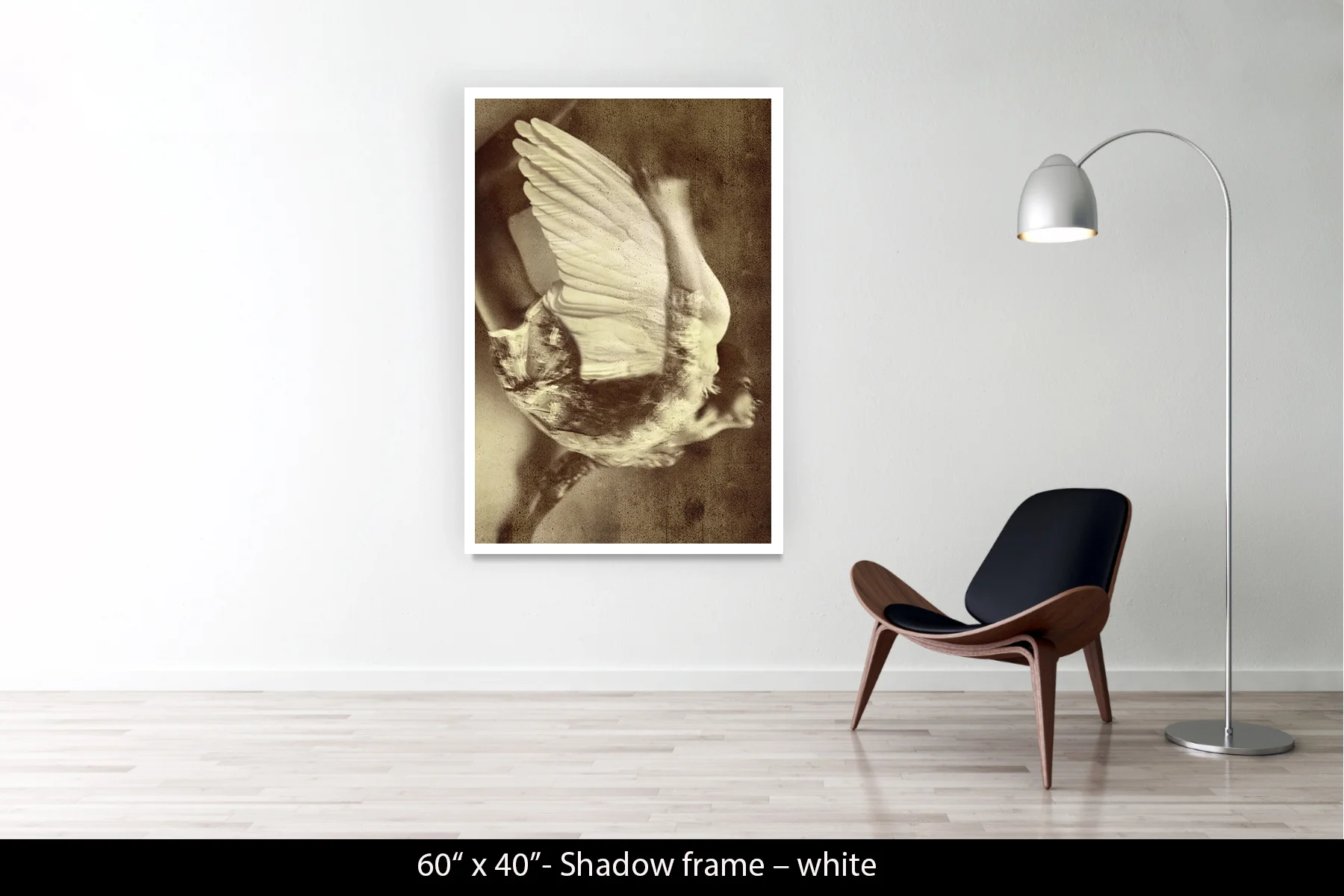 60"x40" | Shadow Frame White