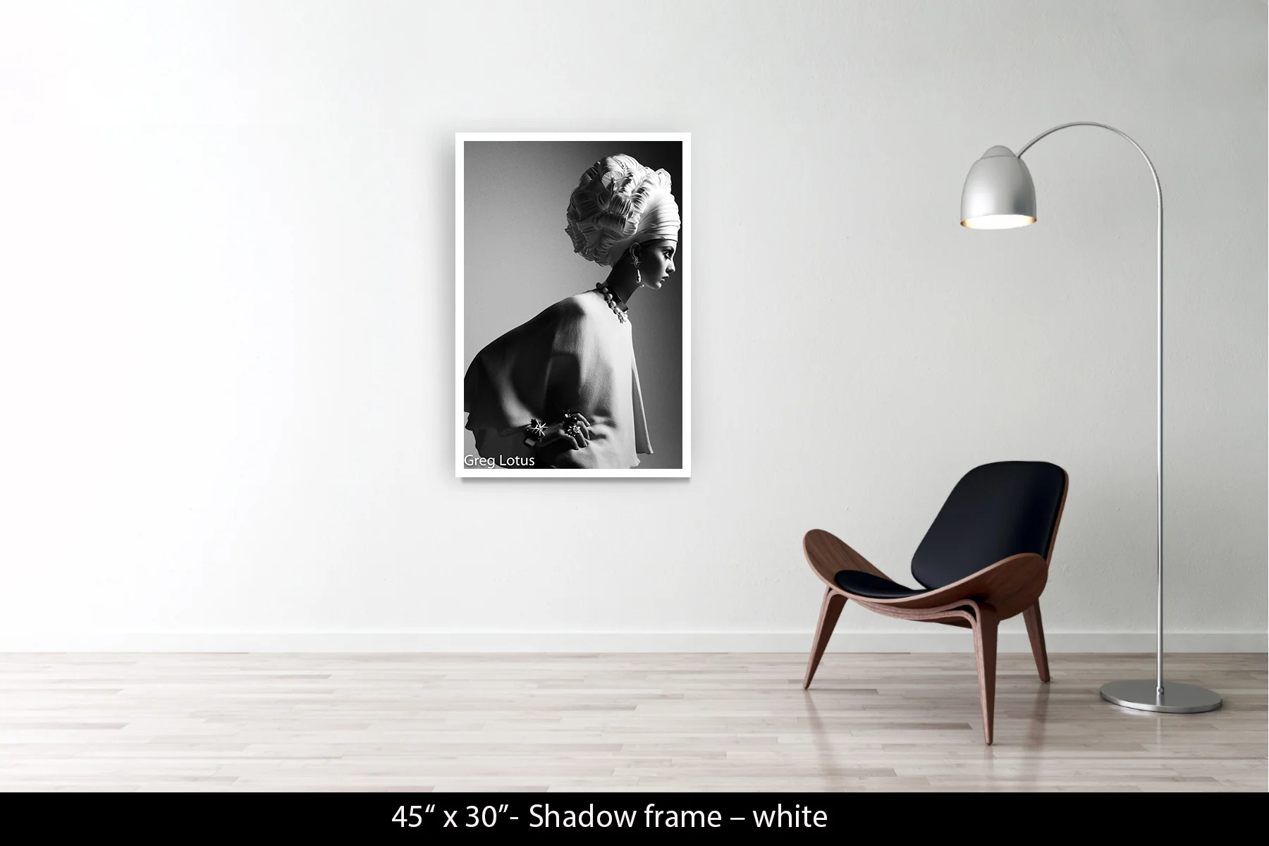 45"x30" | Shadow Frame White