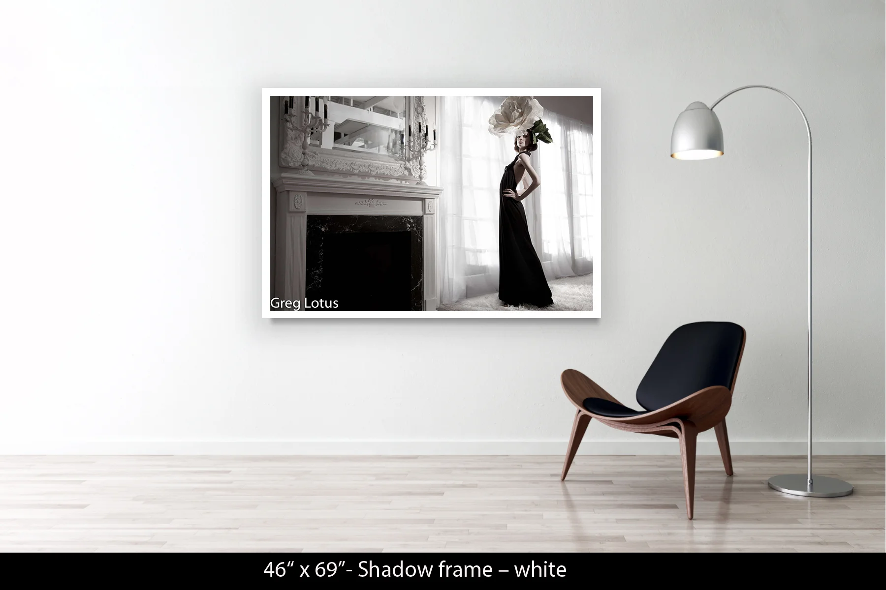 46"x69" | Shadow Frame White