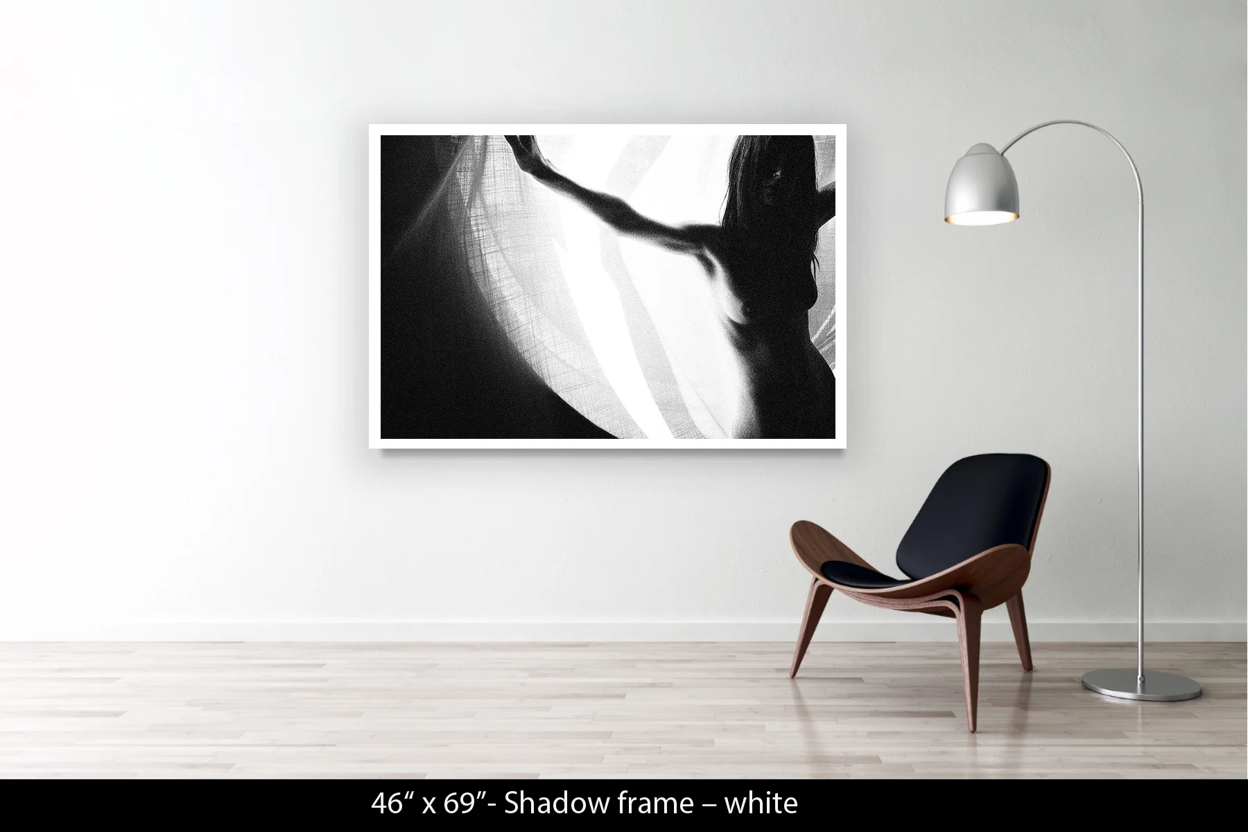 46"x69" | Shadow Frame White