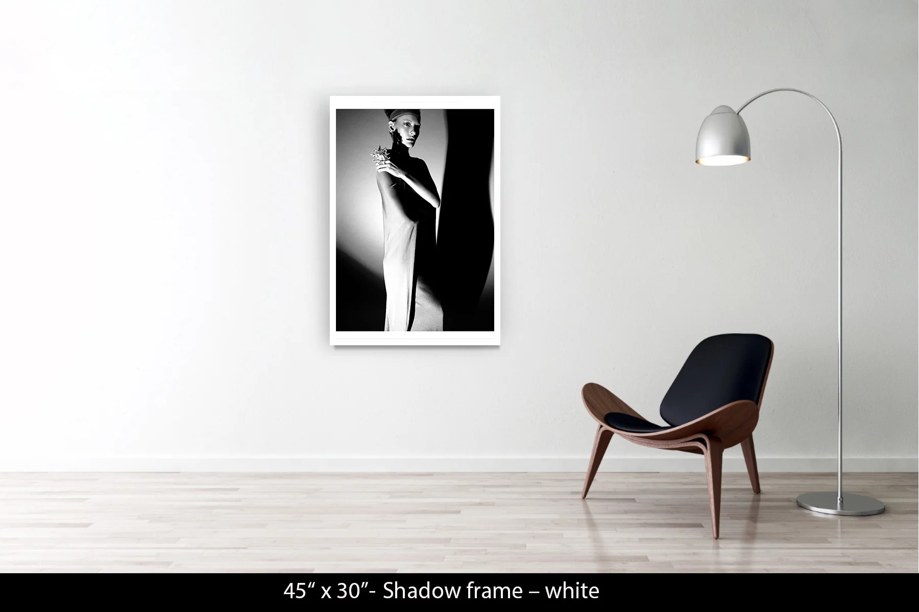 45"x30" | Shadow Frame White