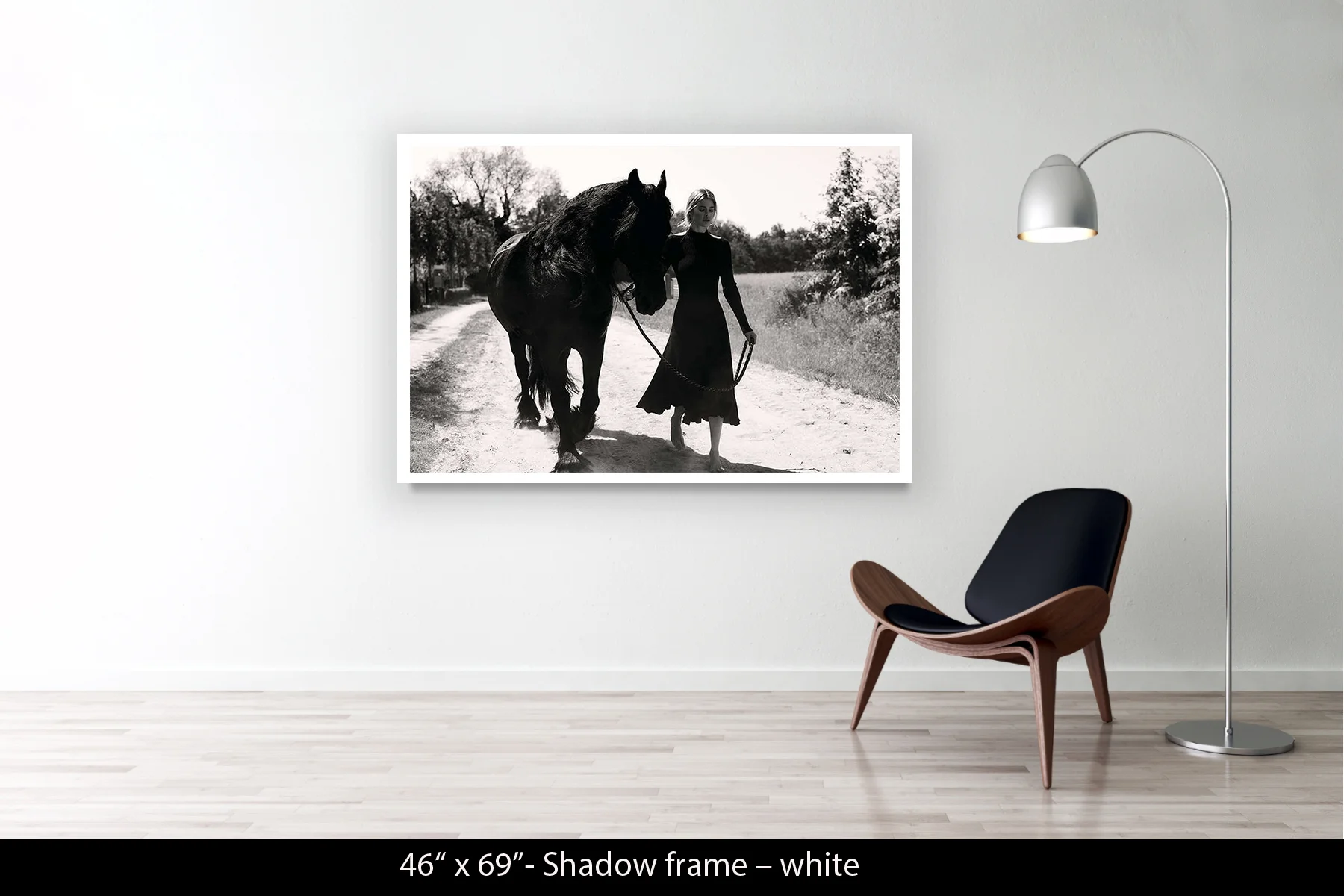 46"x69" | Shadow Frame White