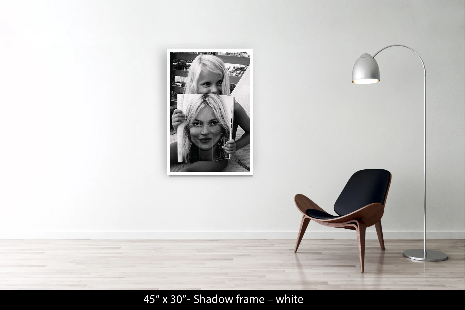 45"x30" | Shadow Frame White