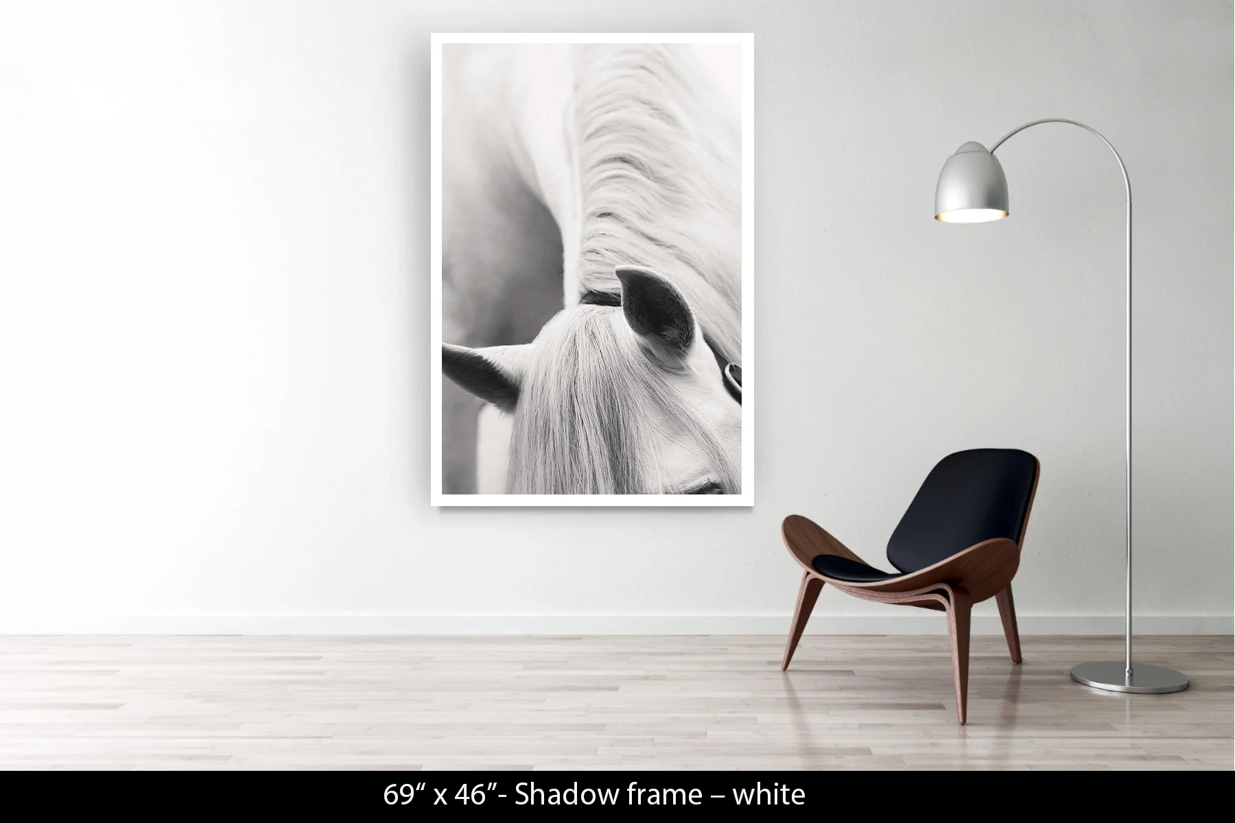 69"x46" | Shadow Frame White