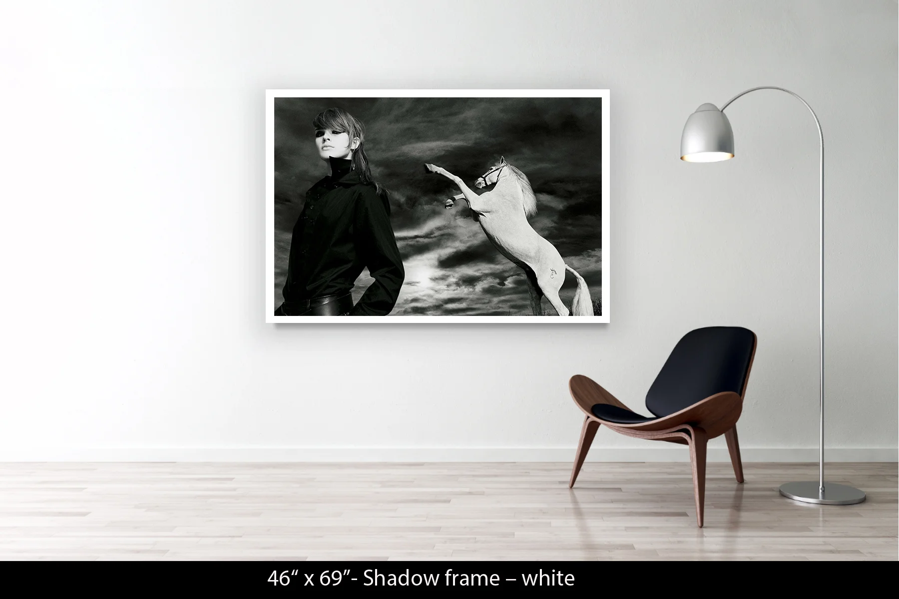 46"x69" | Shadow Frame White
