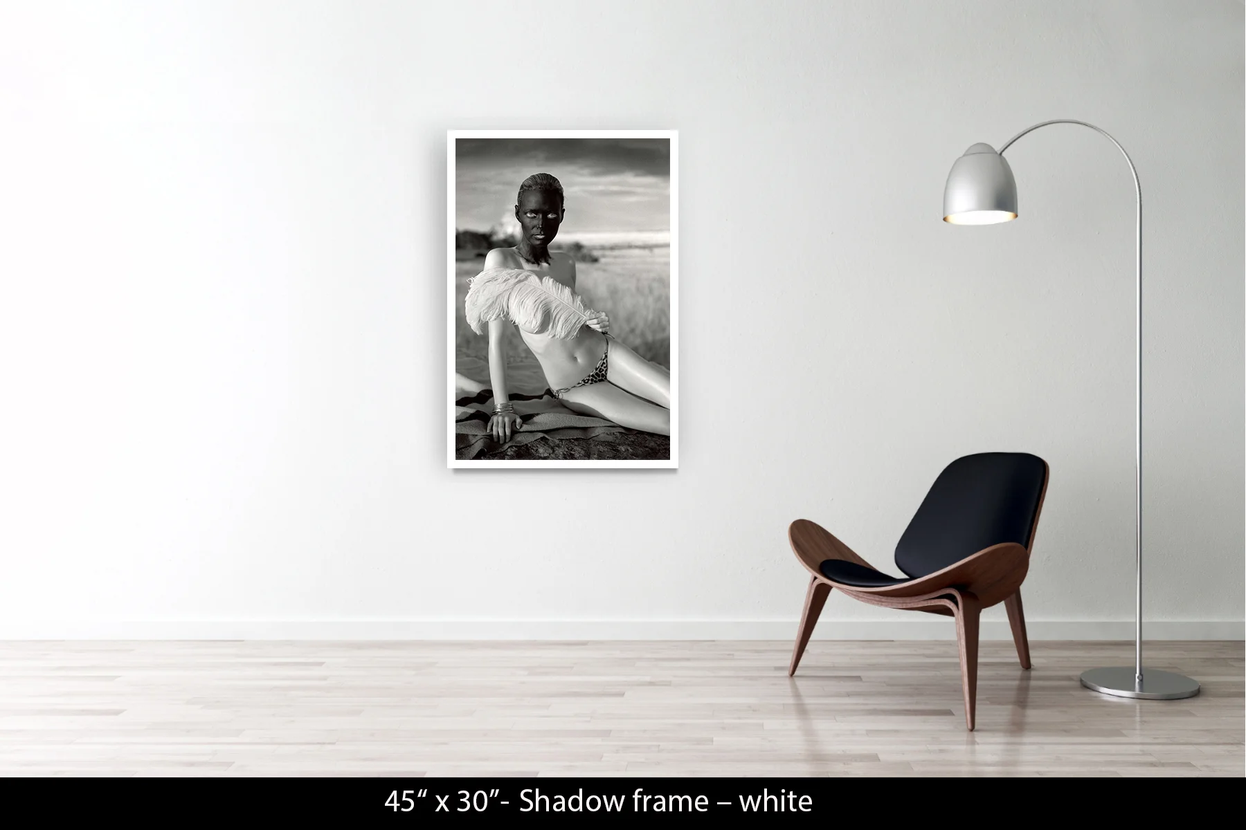 45"x30" | Shadow Frame White