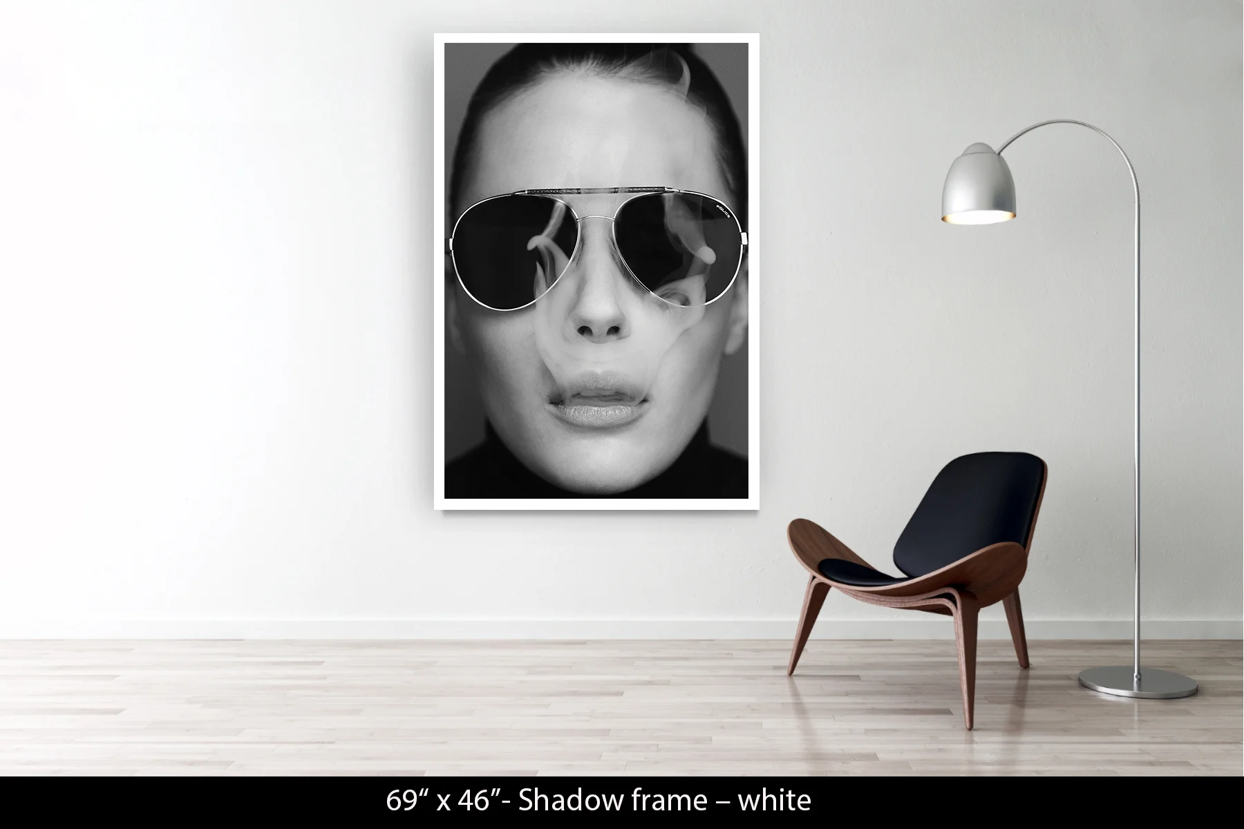 69"x46" | Shadow Frame White