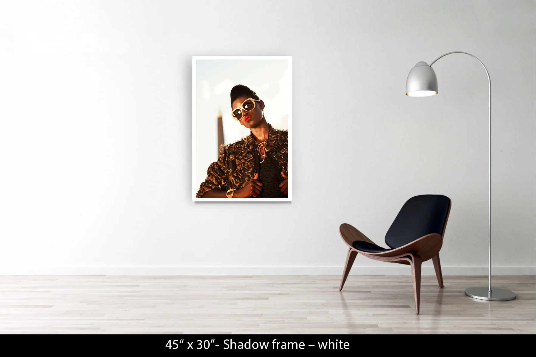 45"x30" | Shadow Frame White
