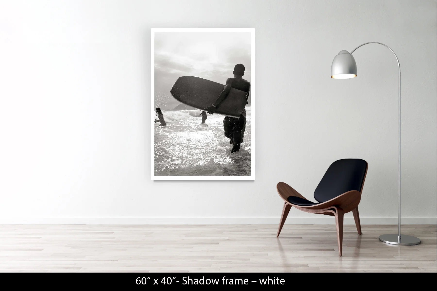 60"x40" | Shadow Frame White