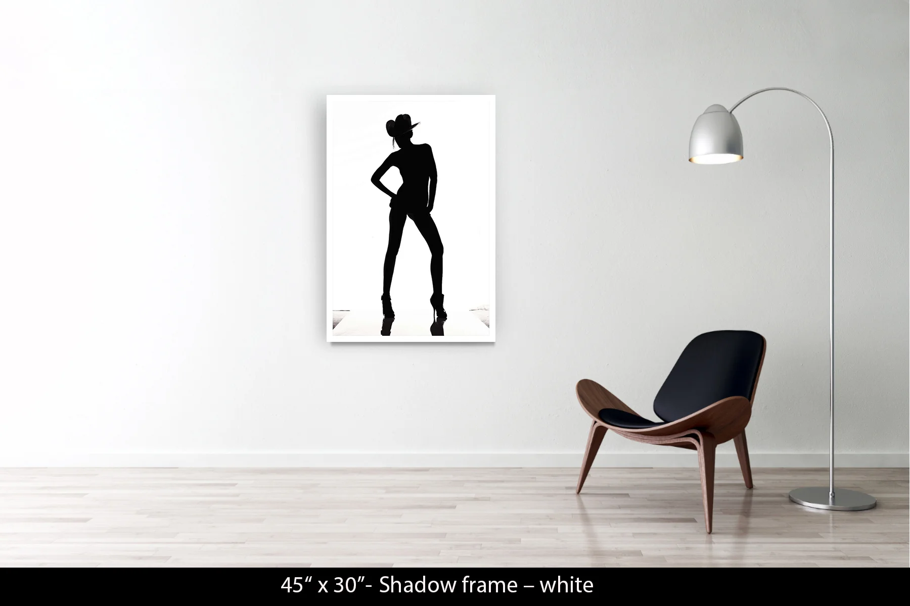 45"x30" | Shadow Frame White