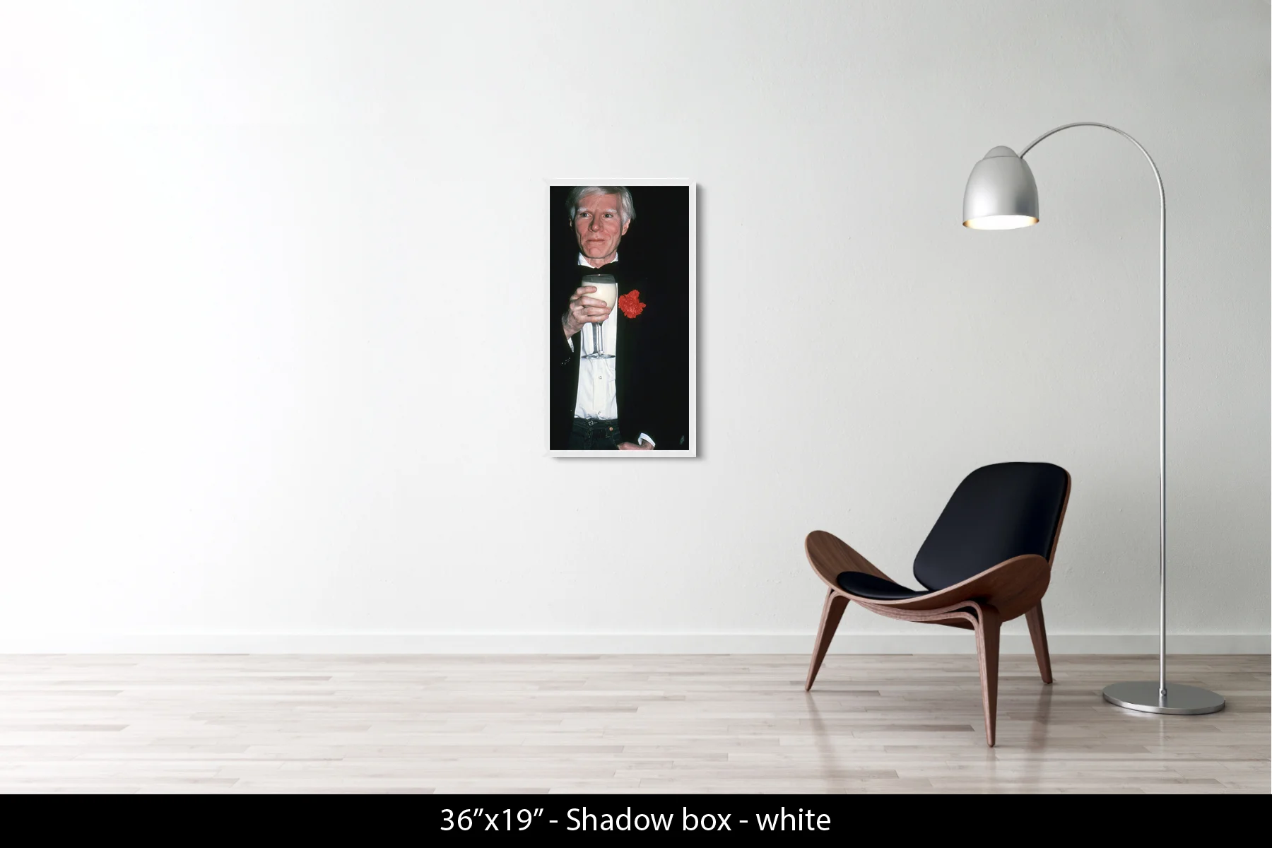 36"x19" | Shadow Frame White