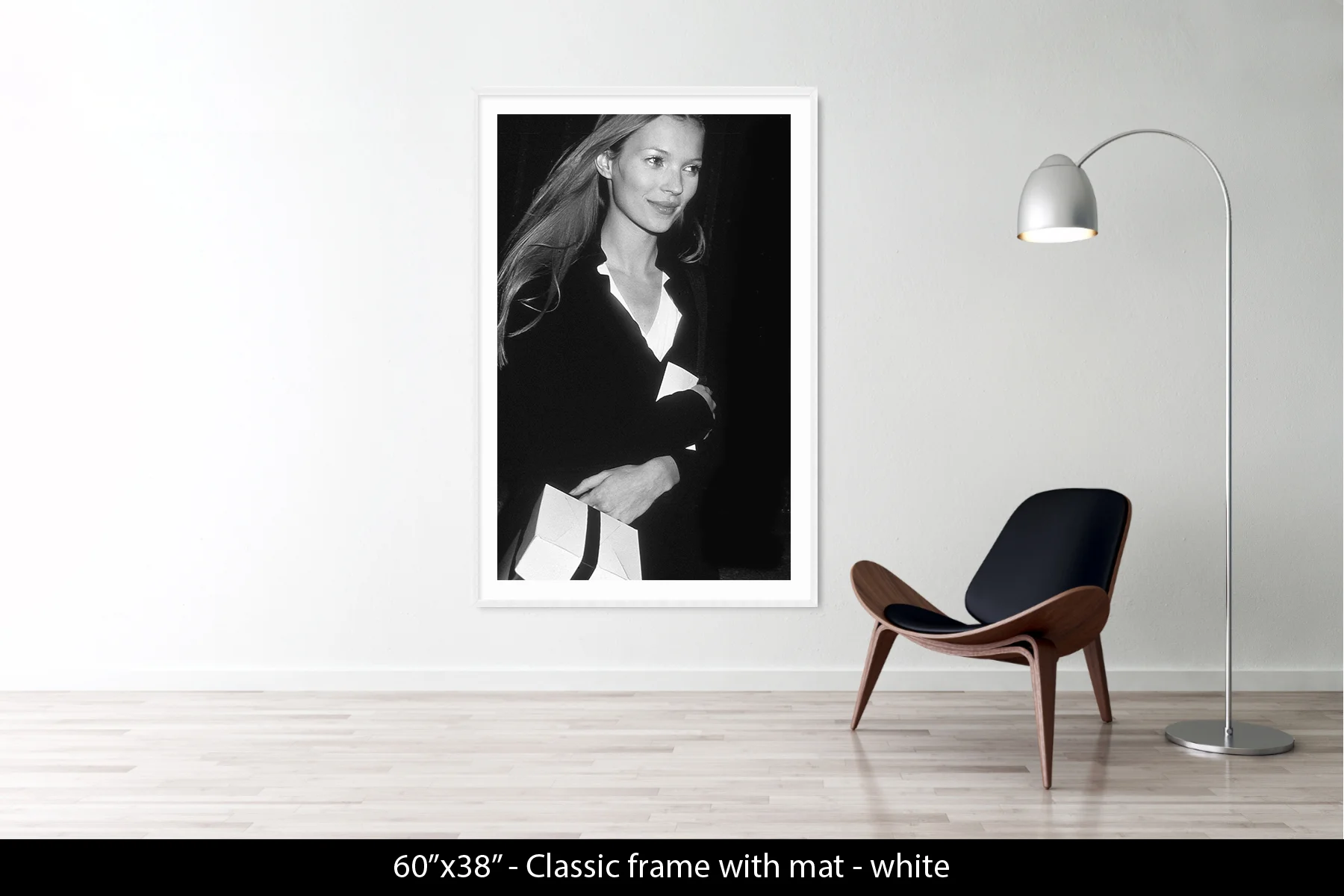 60"x38" | Classic Frame + Mat White