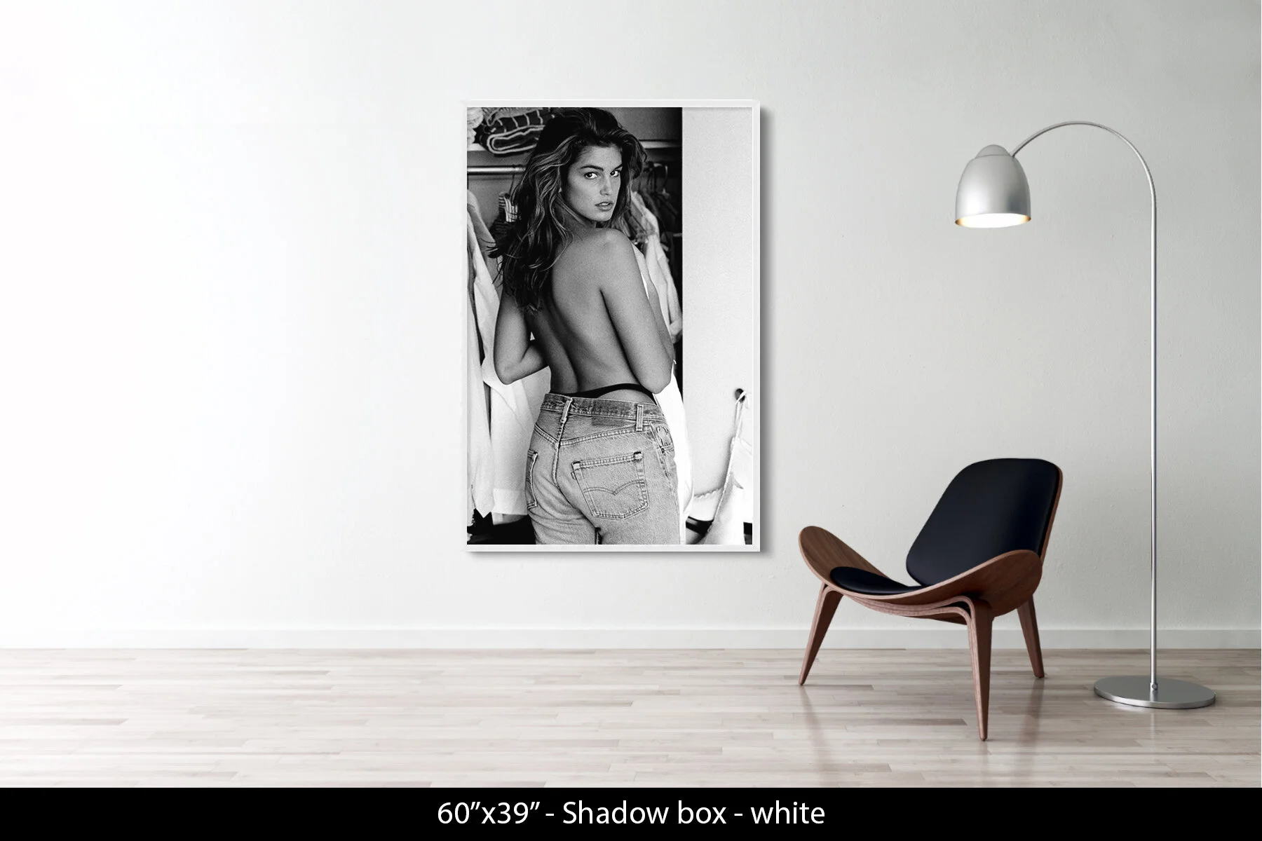60"x39" | Shadow Frame White