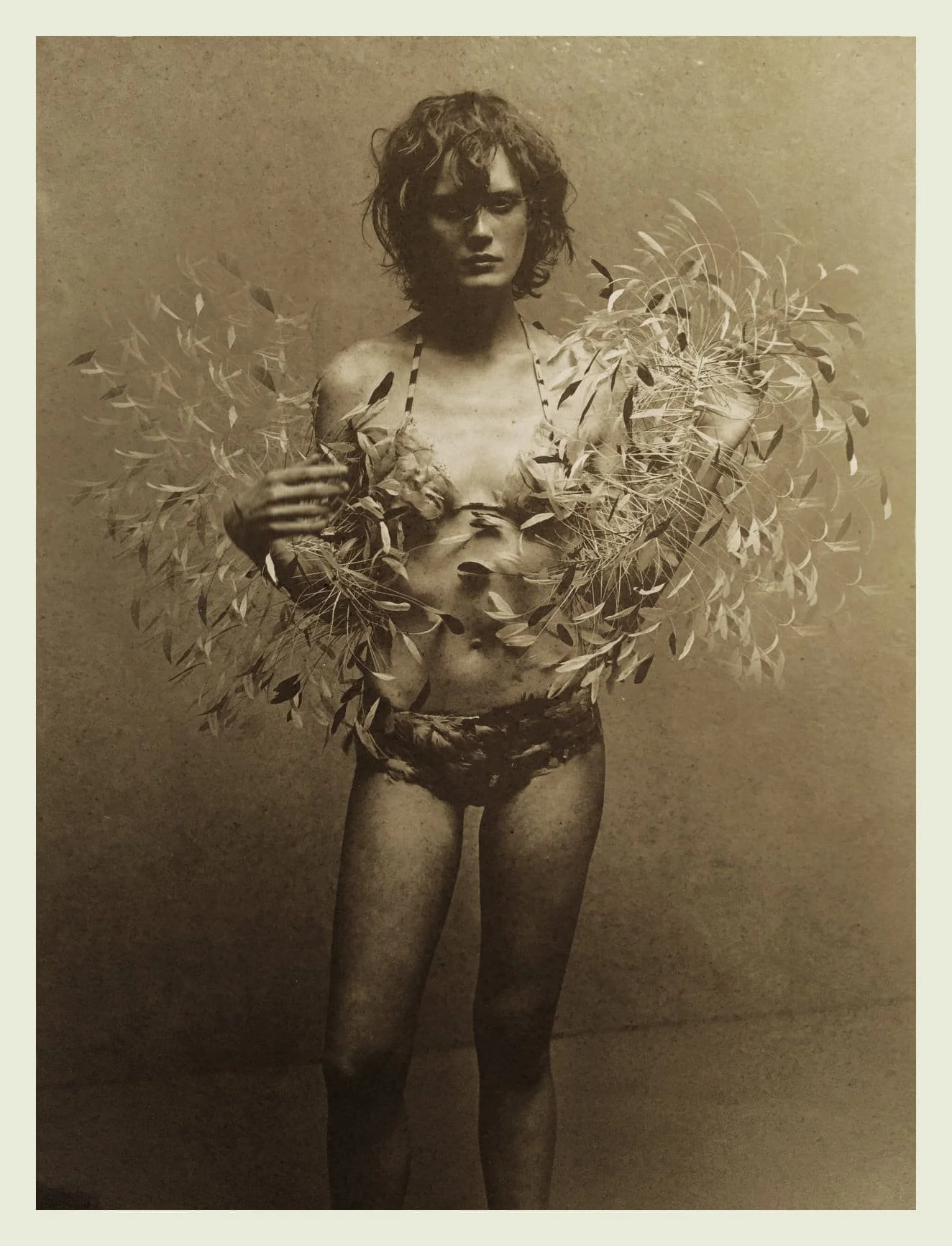 Emily with feathers, Paris 1998
