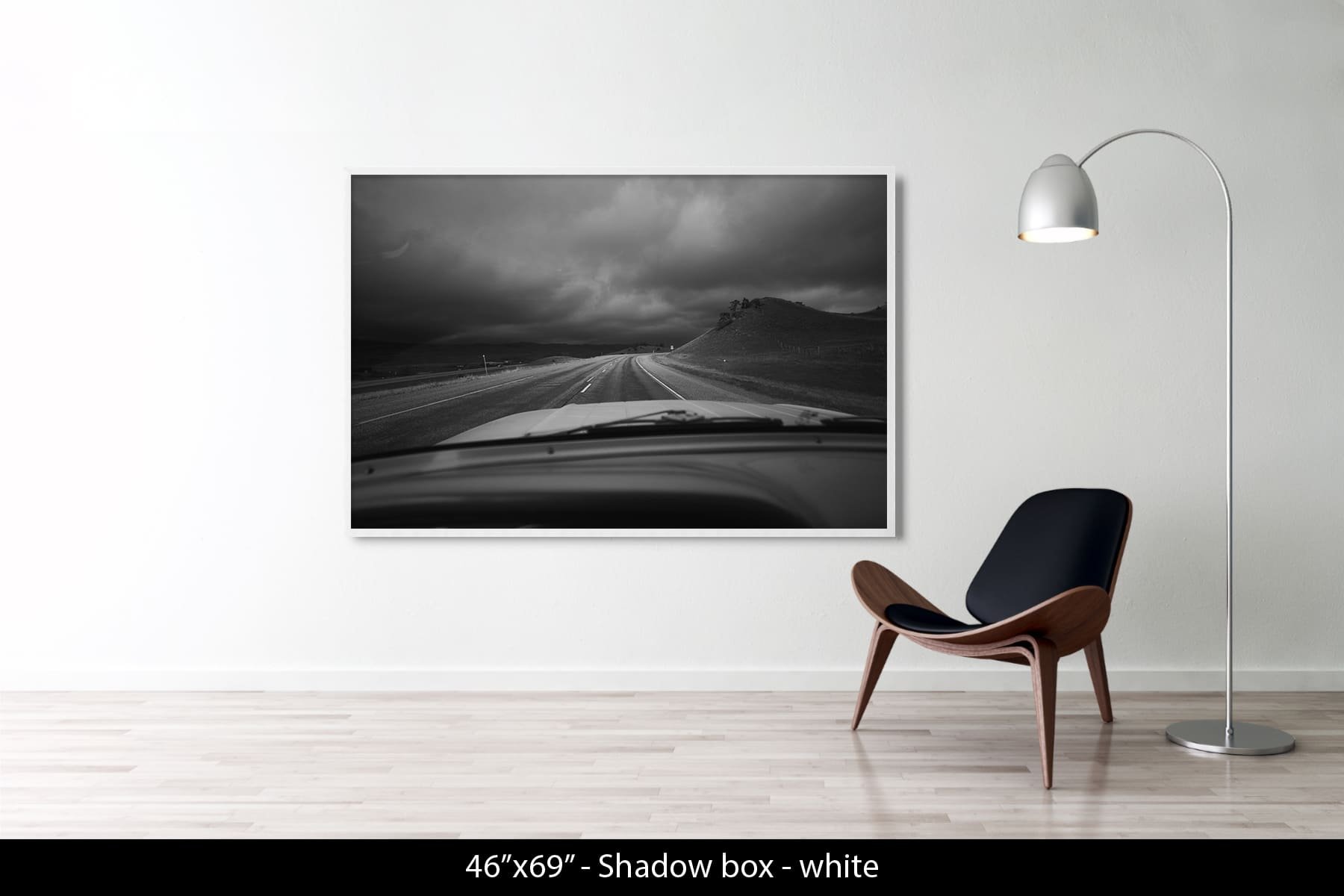 46"x69" | Shadow Frame White
