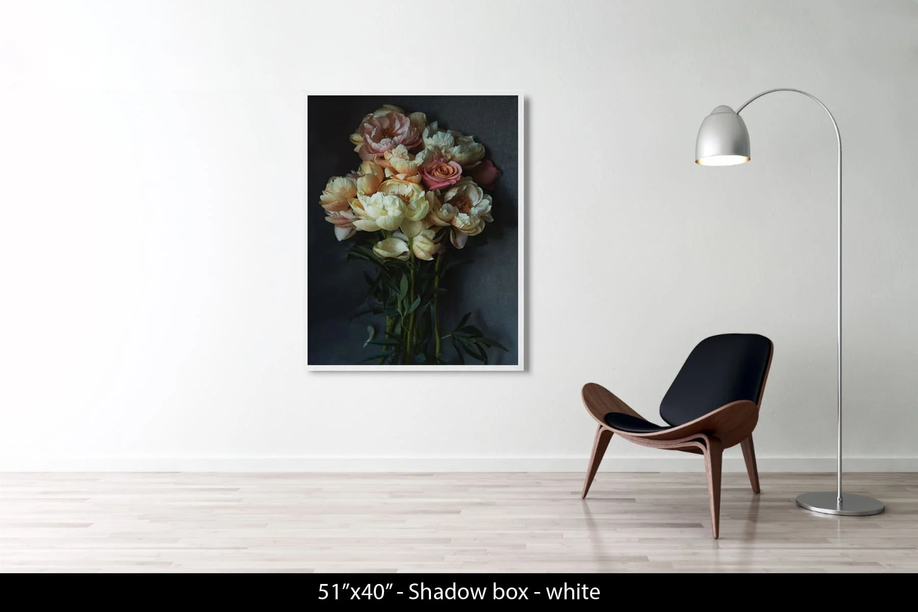 60"x40" | Shadow Frame White