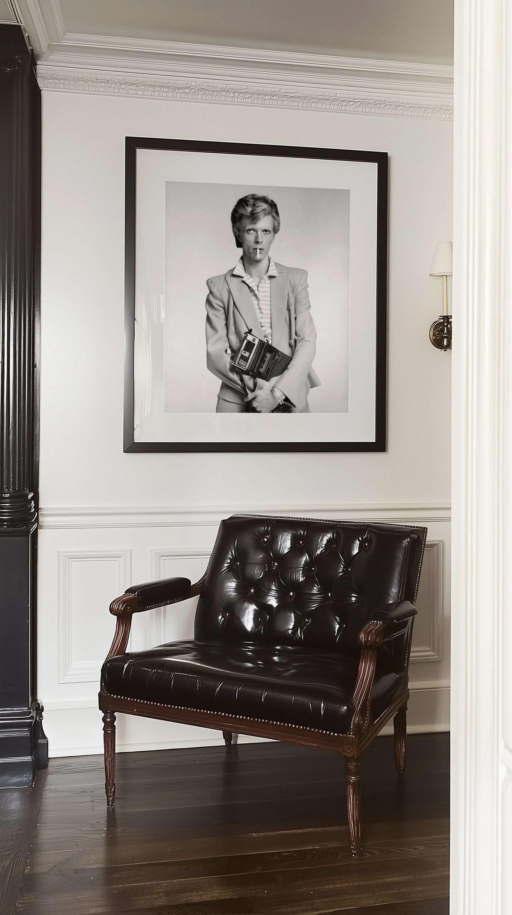 Close David Bowie Smoking Cigarette photograph by Terry O'neill