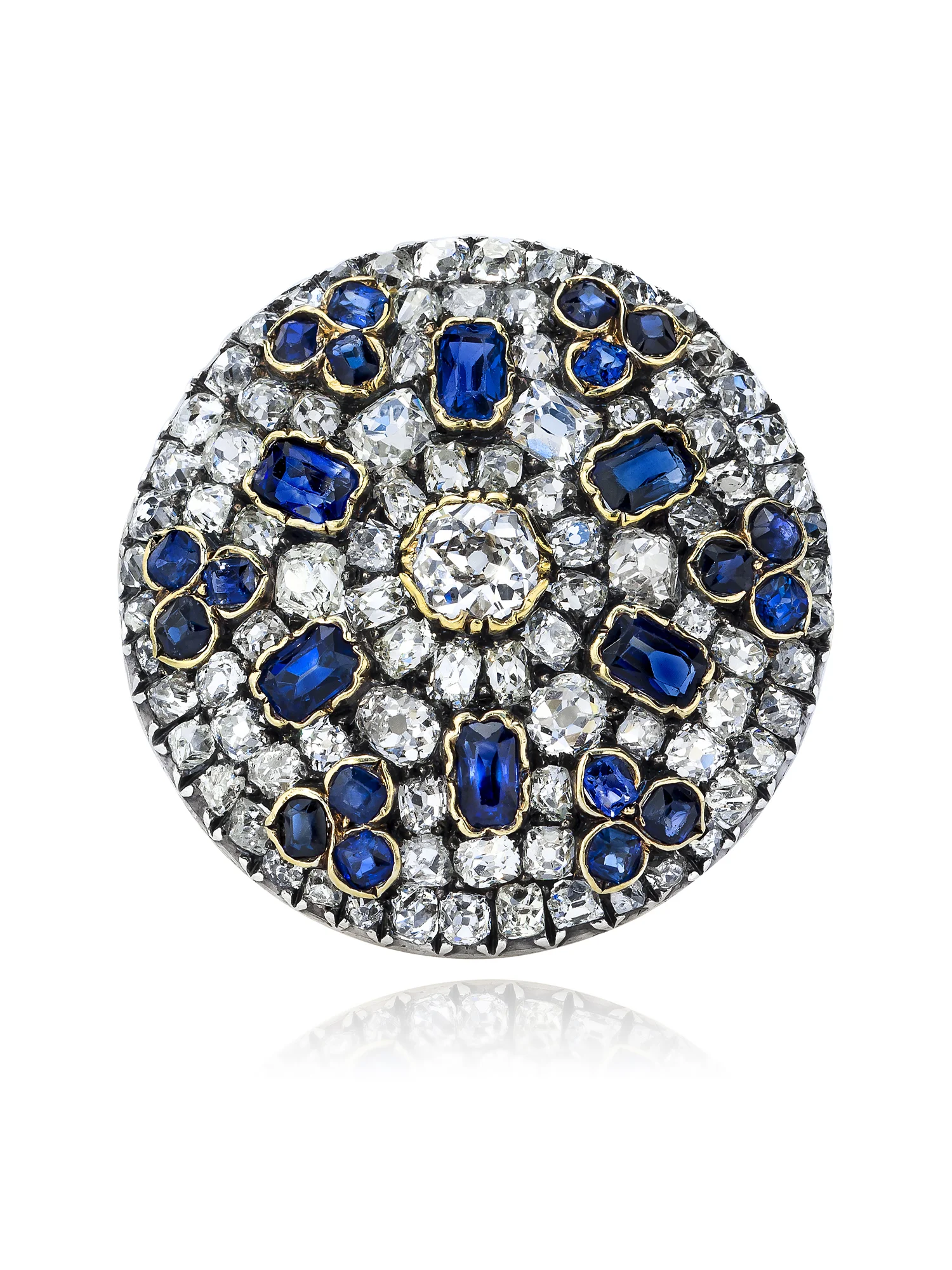 R-0036 Diamond Sapphire Old Cut Ring Front (edited for website).jpg